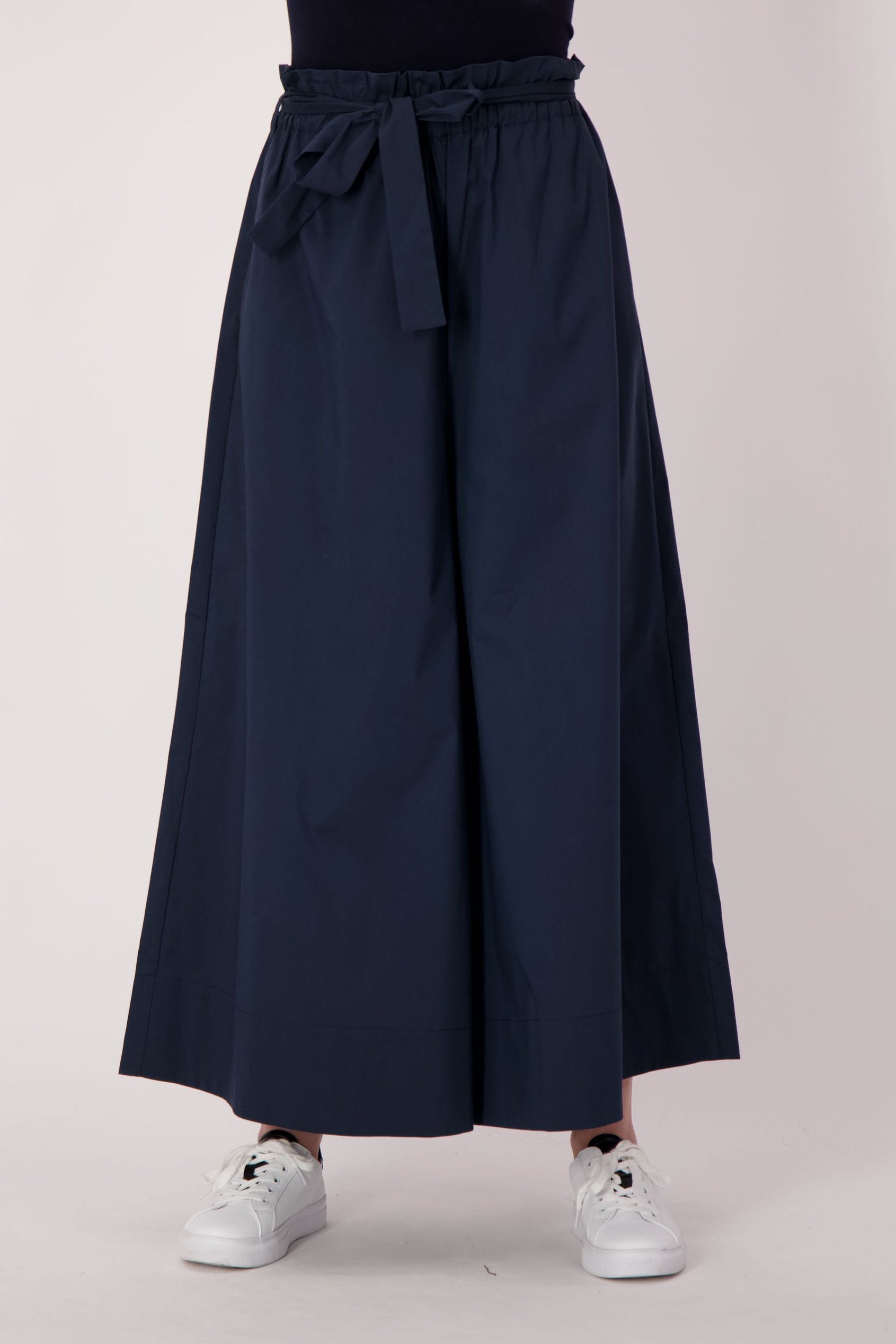 Wide Leg Cotton-Blend Pant