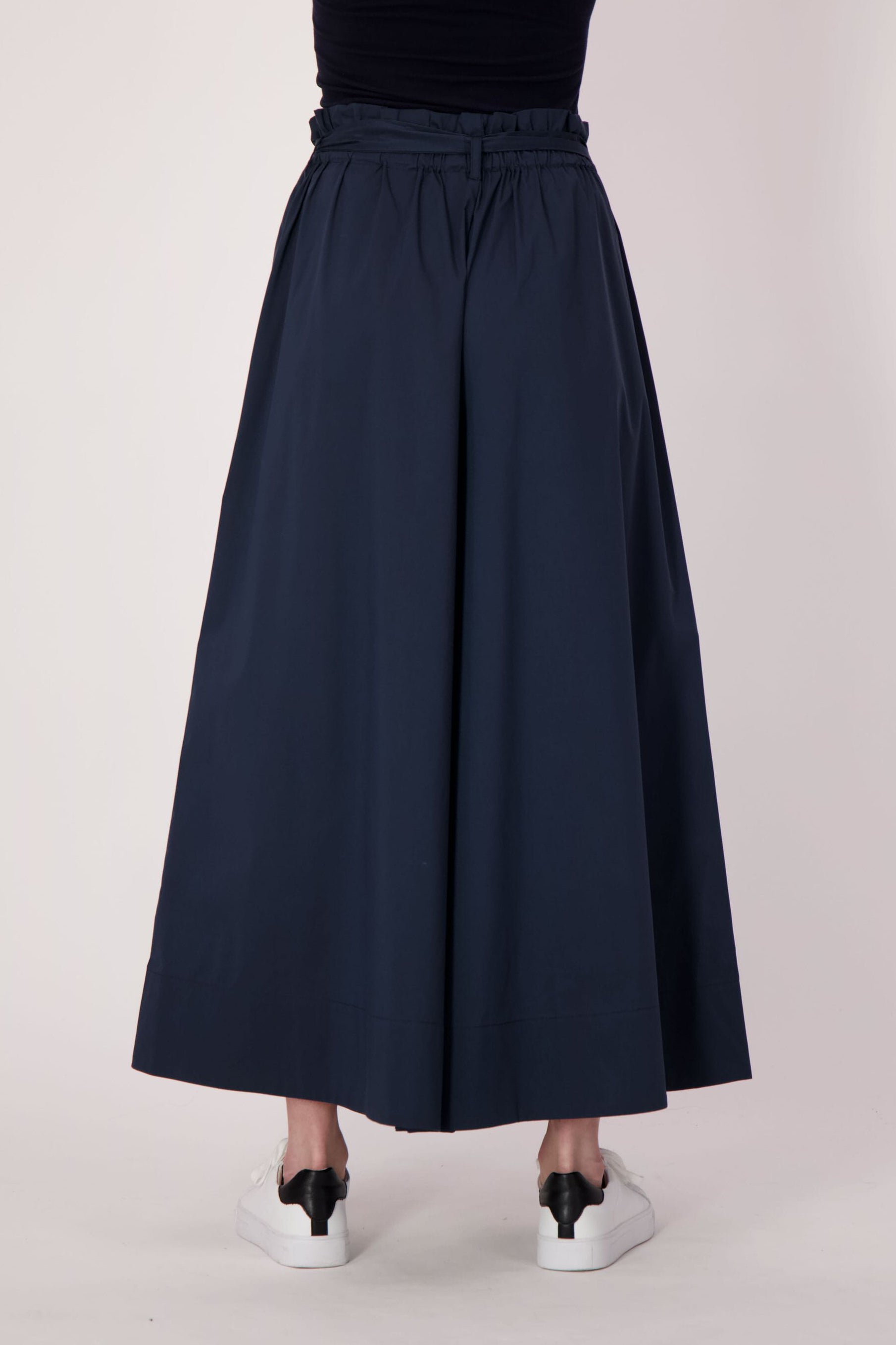 Wide Leg Cotton-Blend Pant