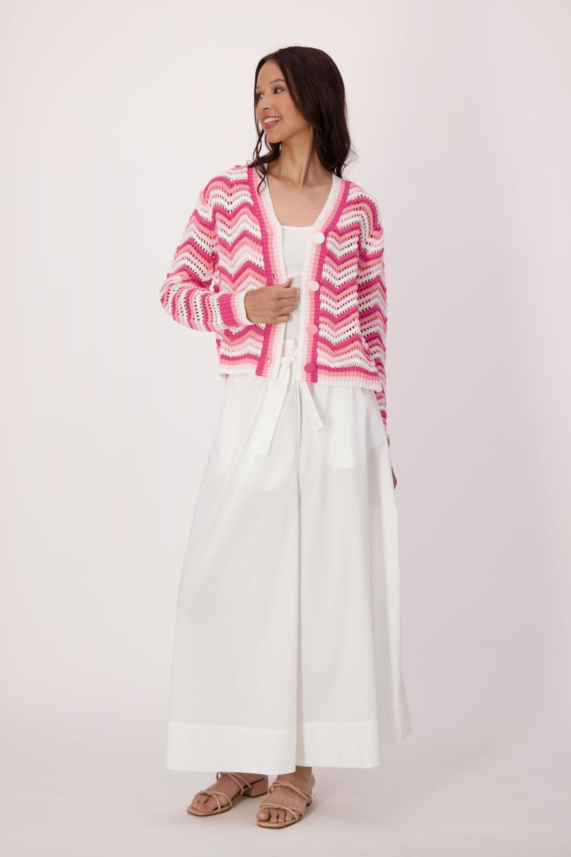 Chevron V-Neck Cardigan