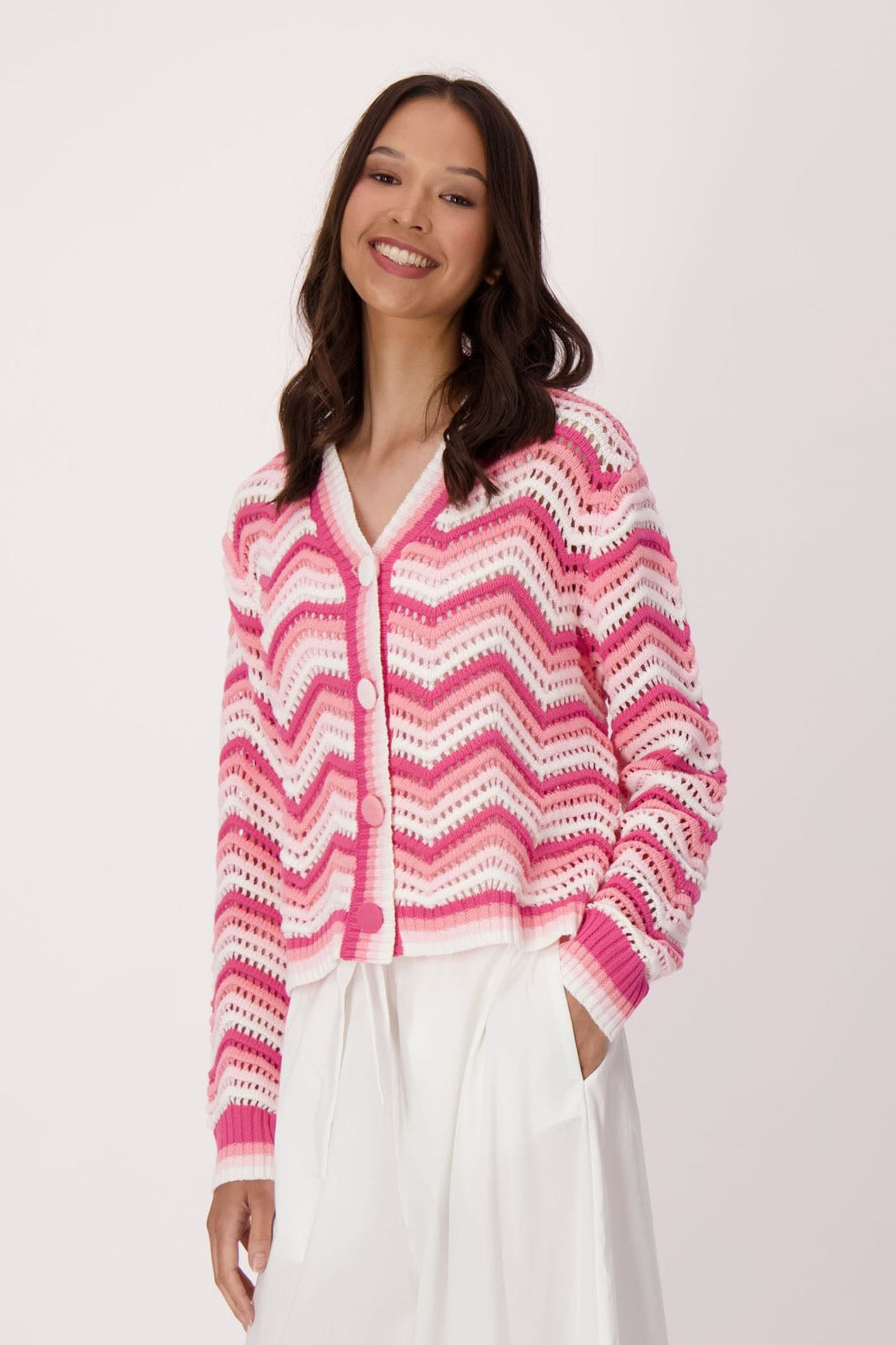 Chevron V-Neck Cardigan
