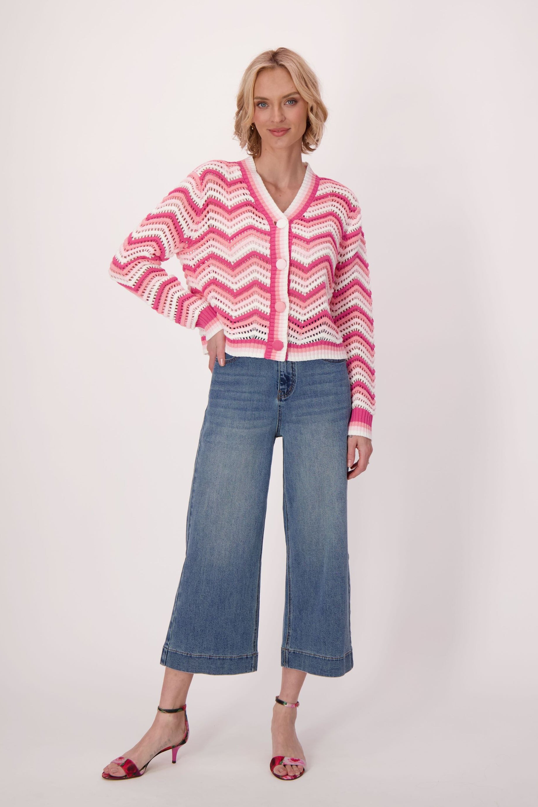 Chevron V-Neck Cardigan