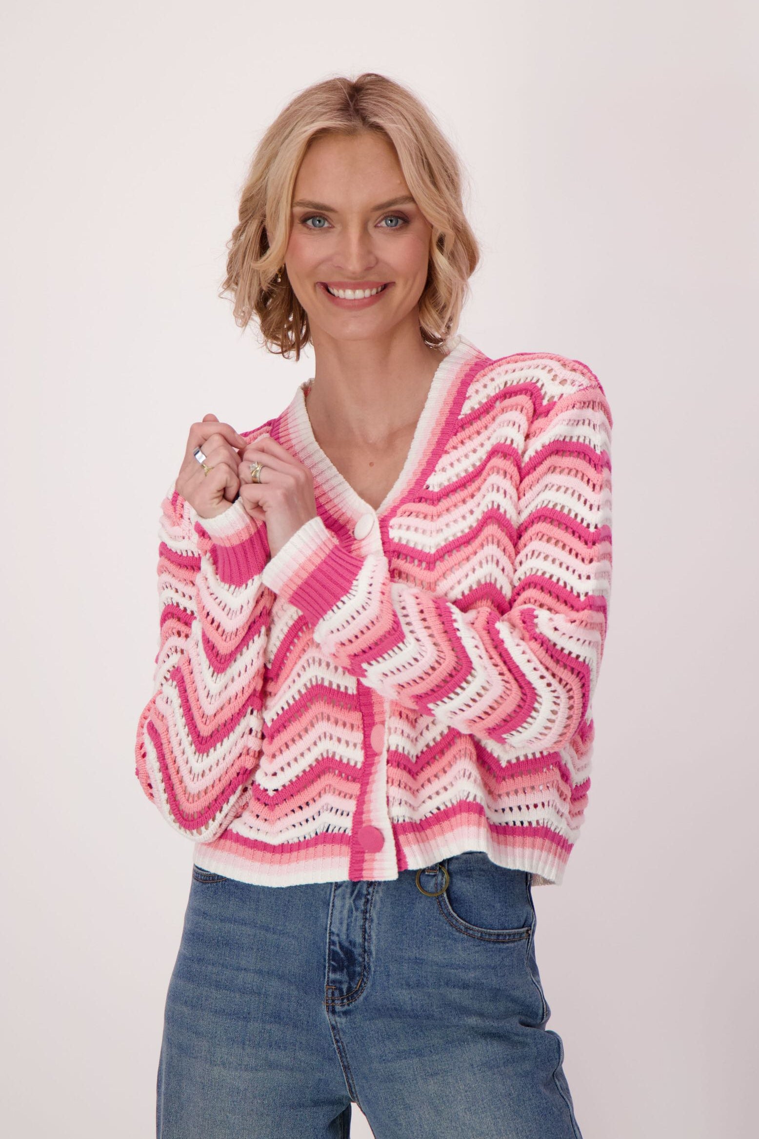Chevron V-Neck Cardigan