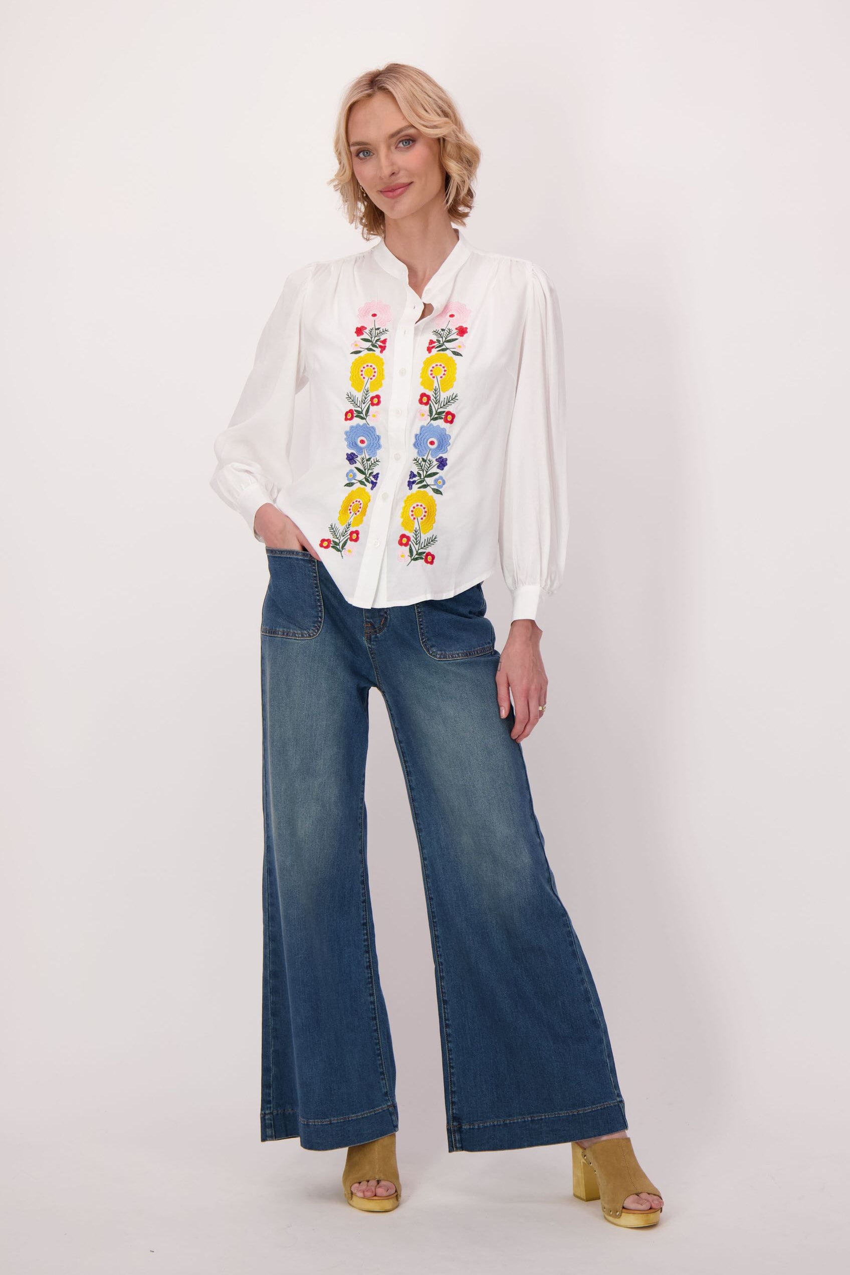 Front Patch Pocket Straight Leg Jean