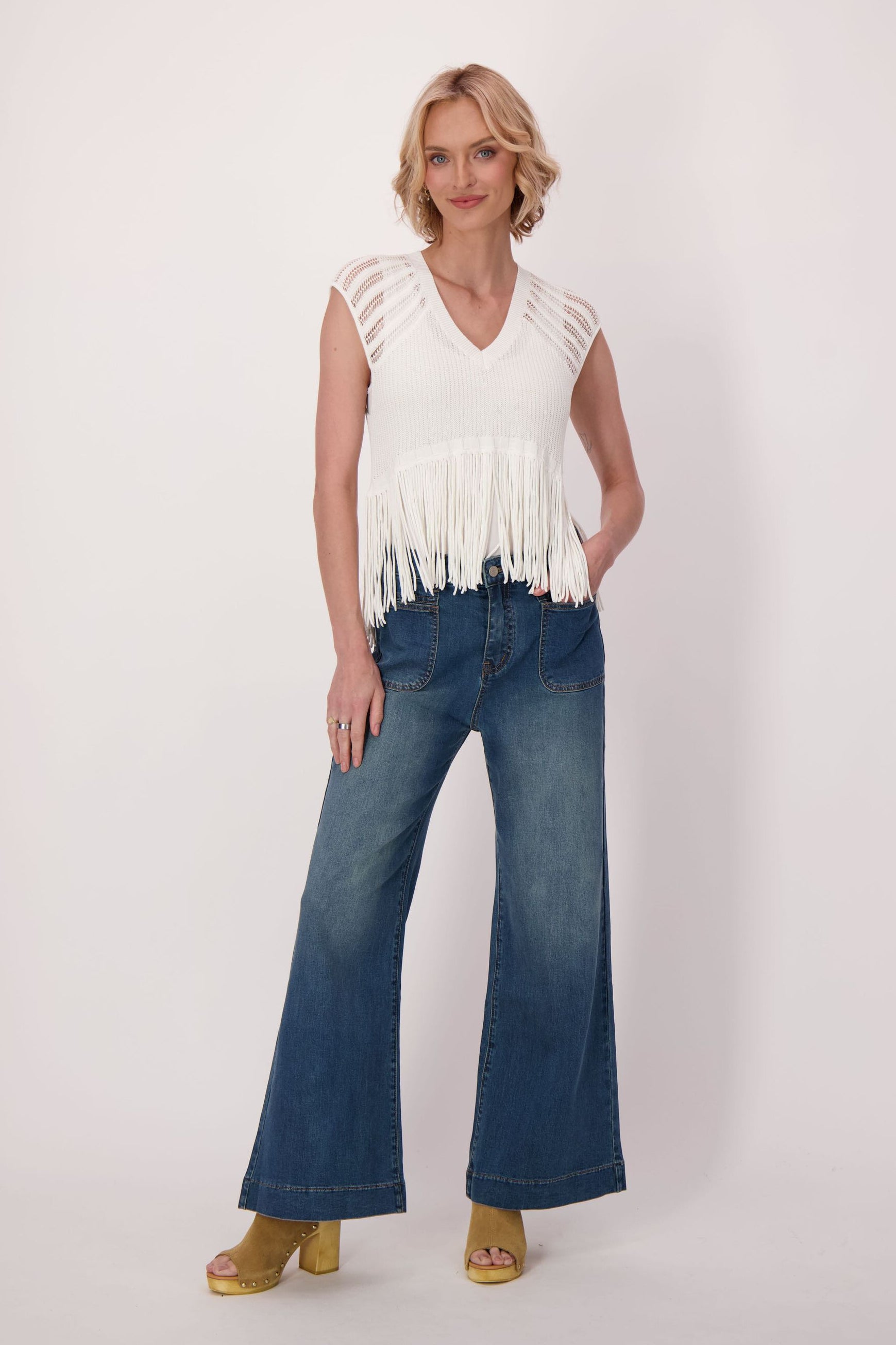 Front Patch Pocket Straight Leg Jean
