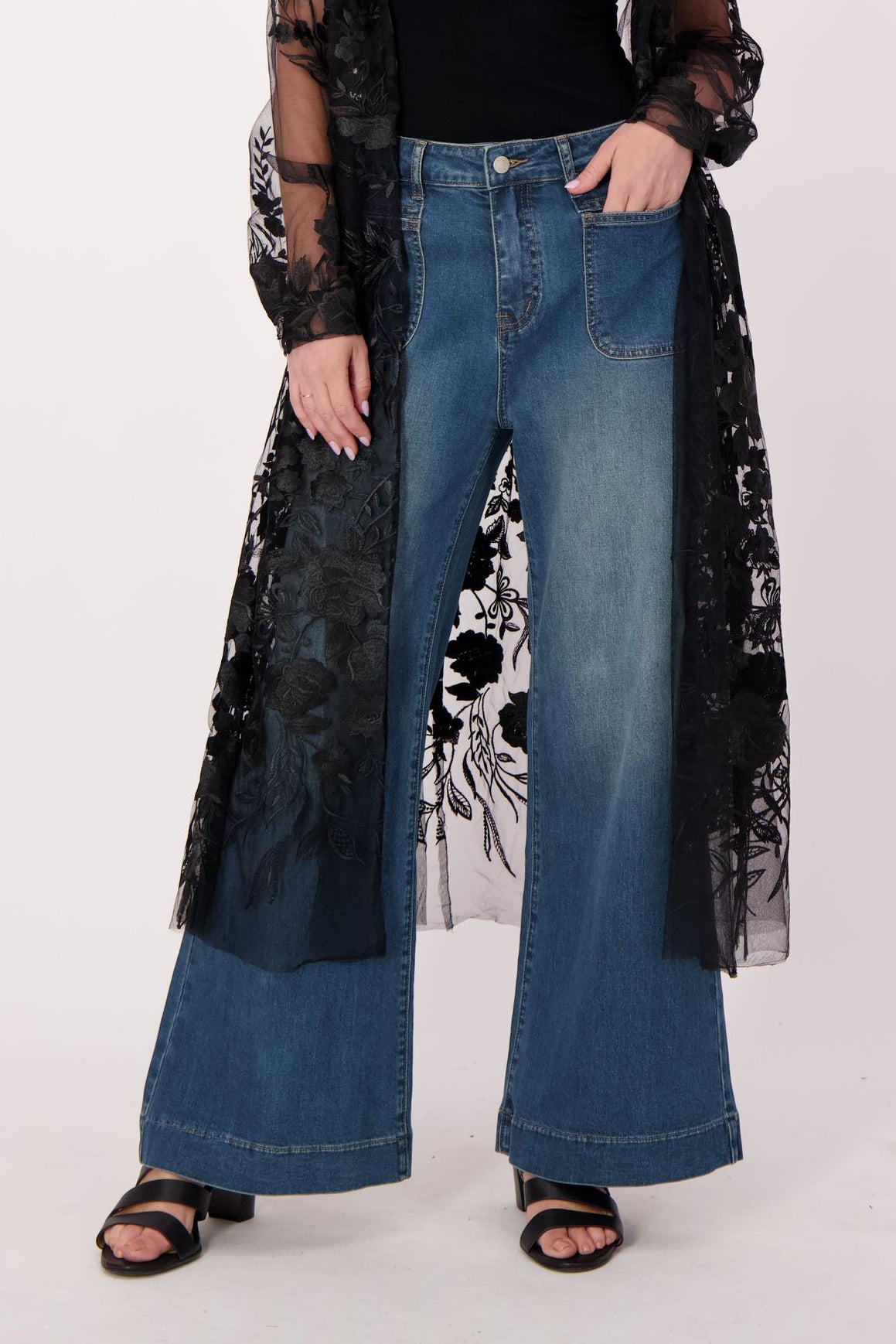 Front Patch Pocket Straight Leg Jean