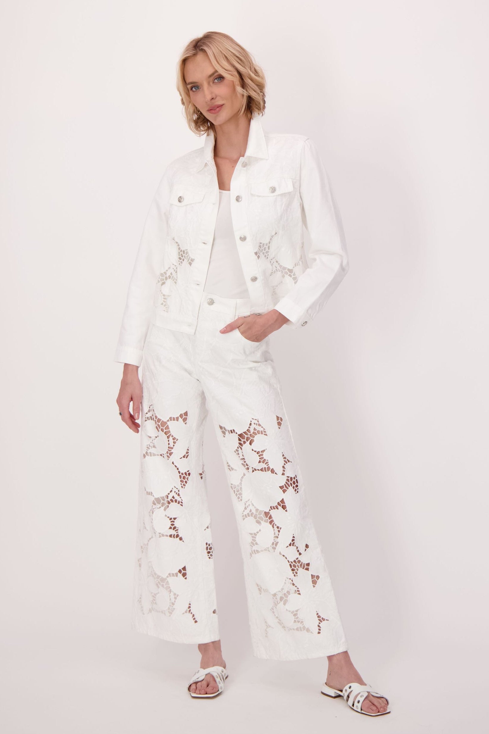 Floral Cutwork Embroidered Denim Pant