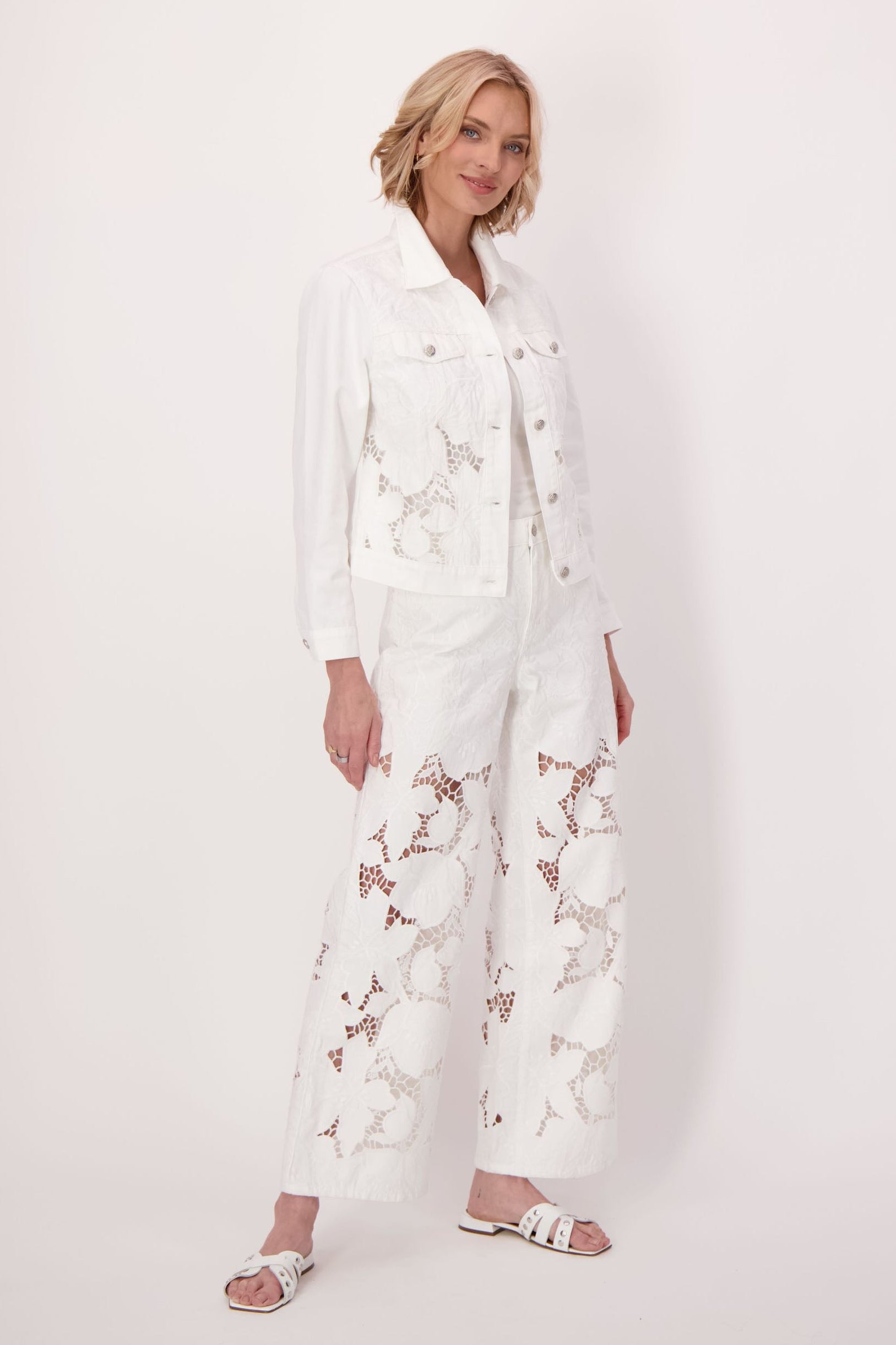 Floral Cutwork Embroidered Denim Pant