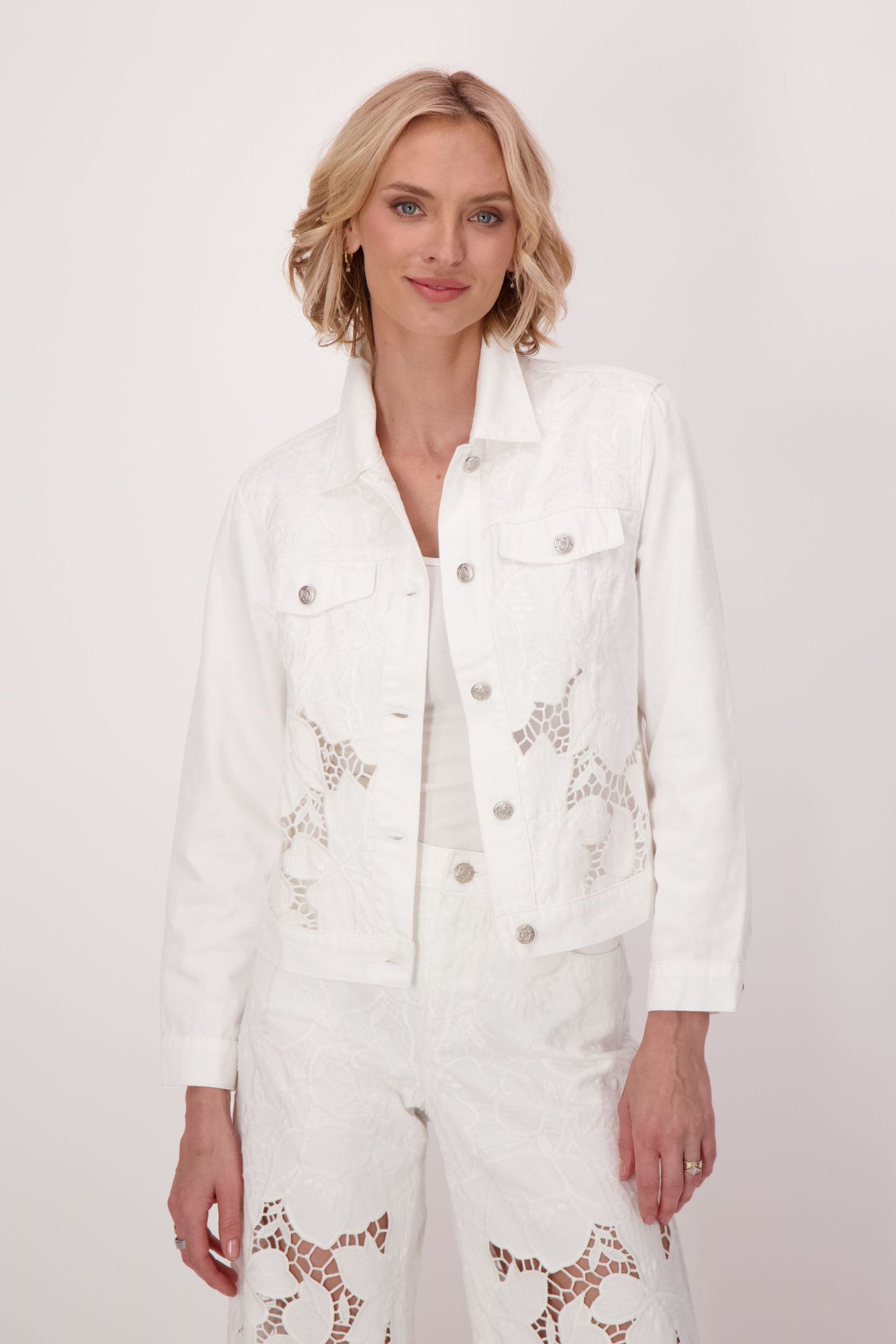 Floral Cutwork Embroidered Denim Jacket