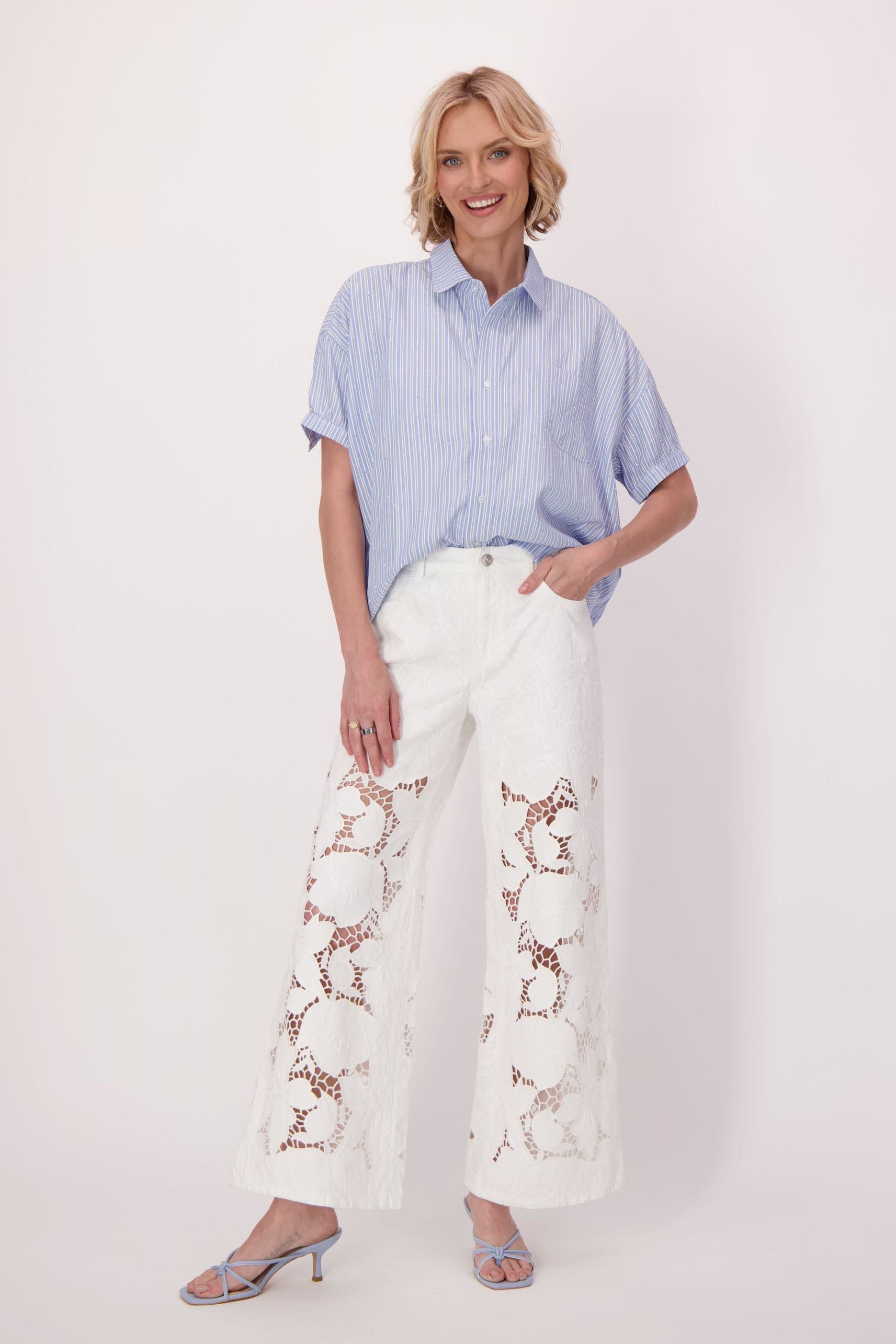 Sparkle Stripe Oversized Shirt