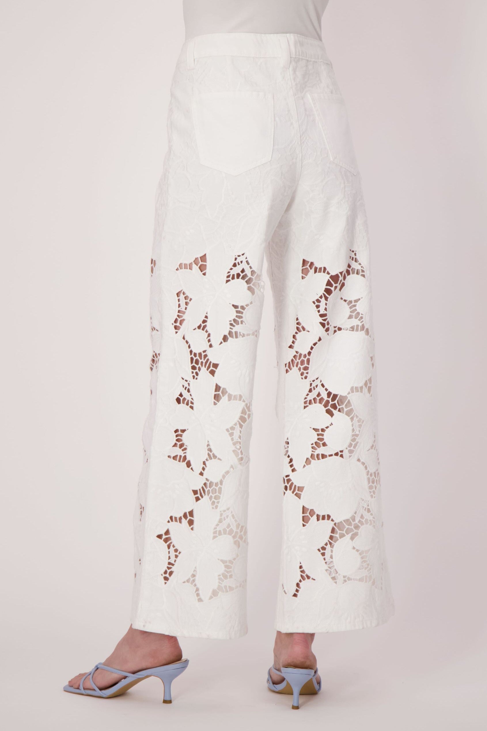 Floral Cutwork Embroidered Denim Pant
