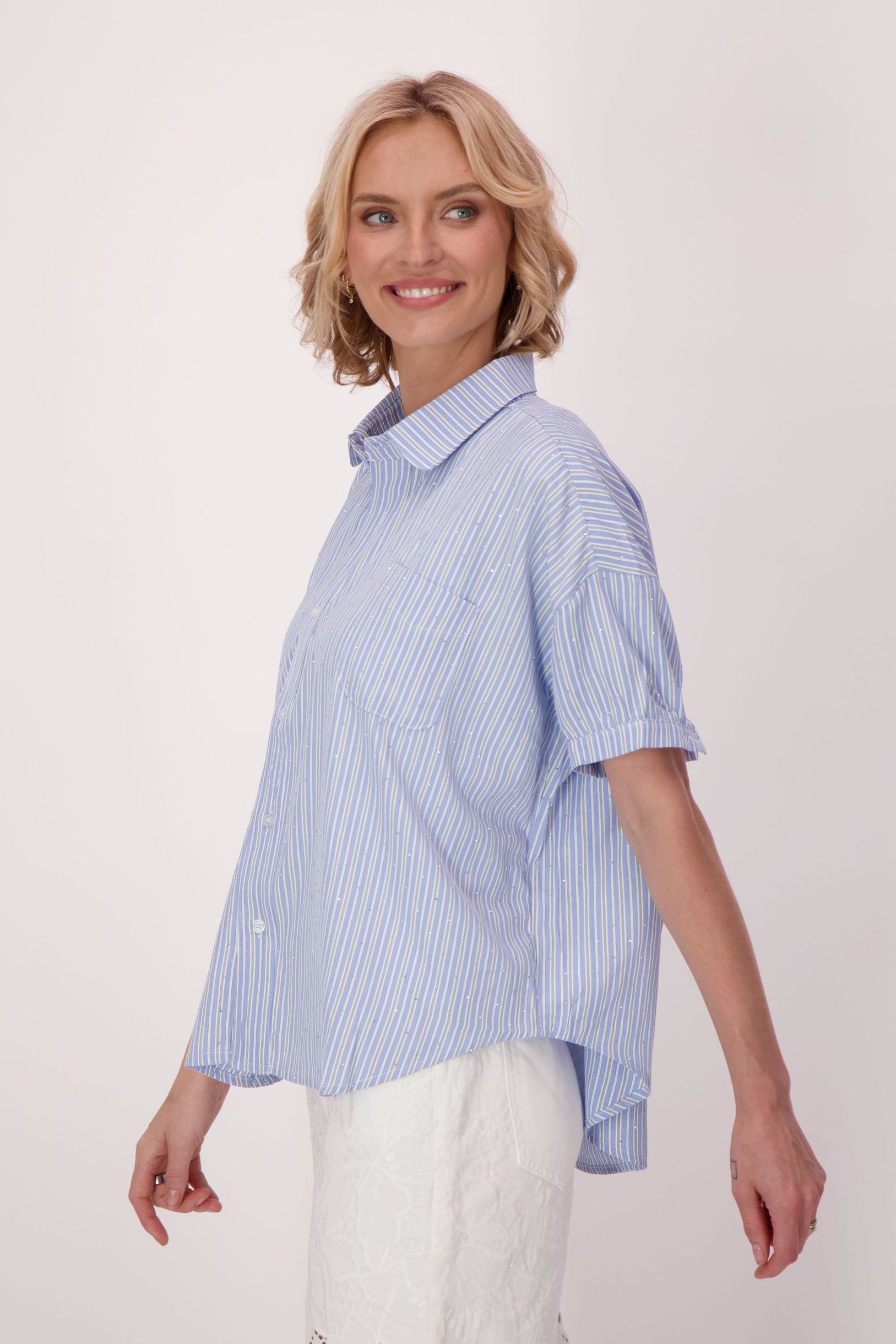 Sparkle Stripe Oversized Shirt