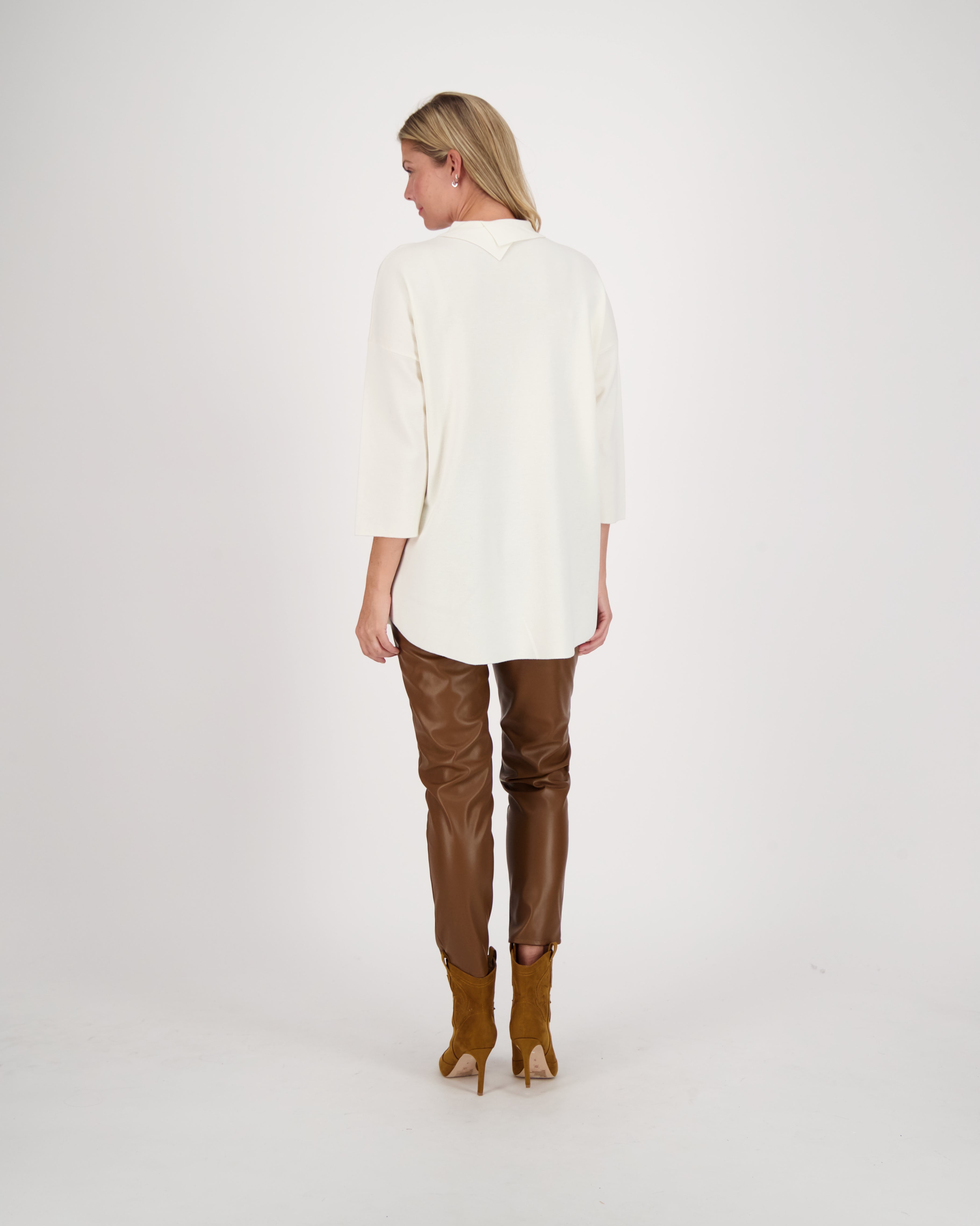 Collared Sweater Shift Dress Top