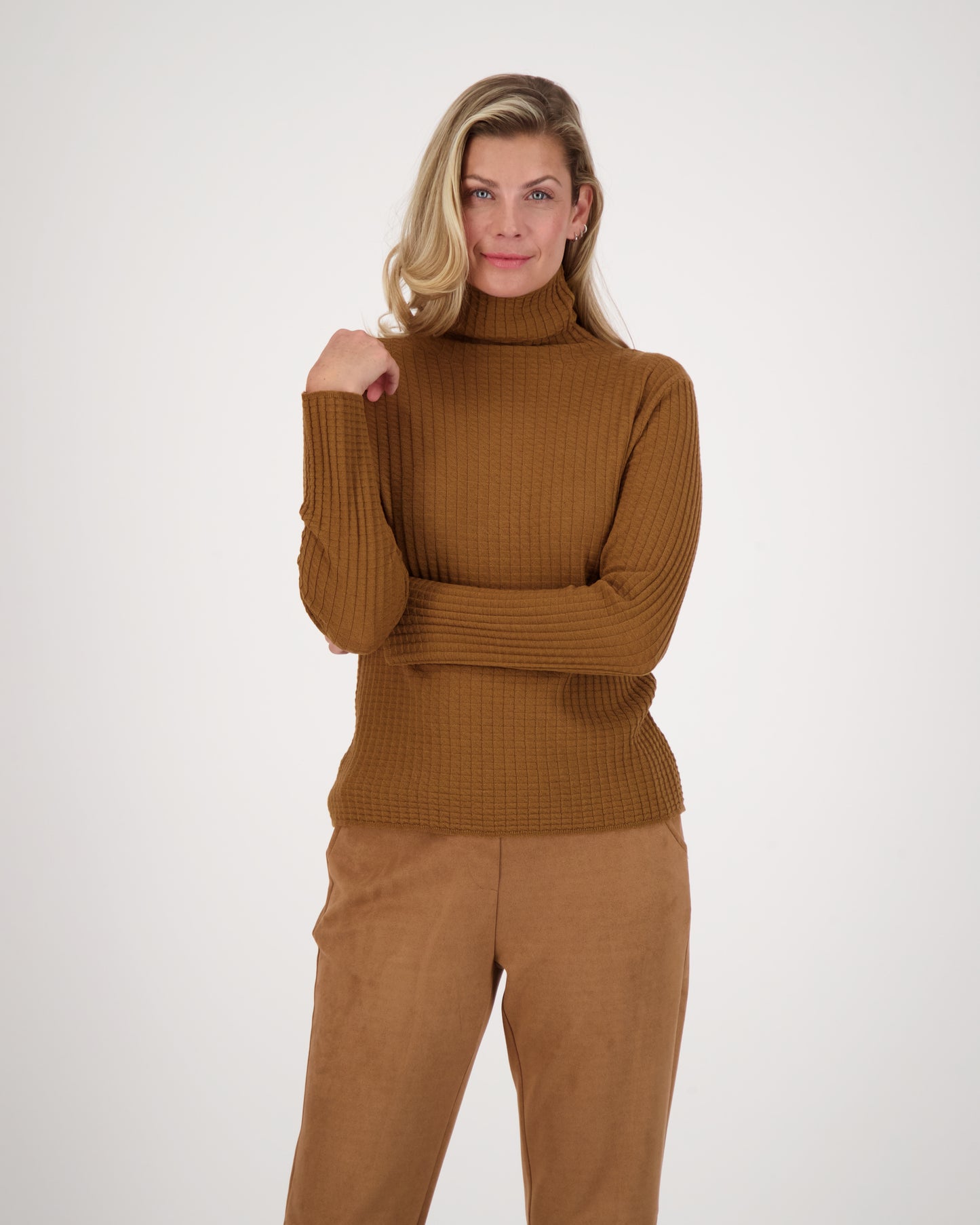 Turtle Neck Waffle Knit Layering Top