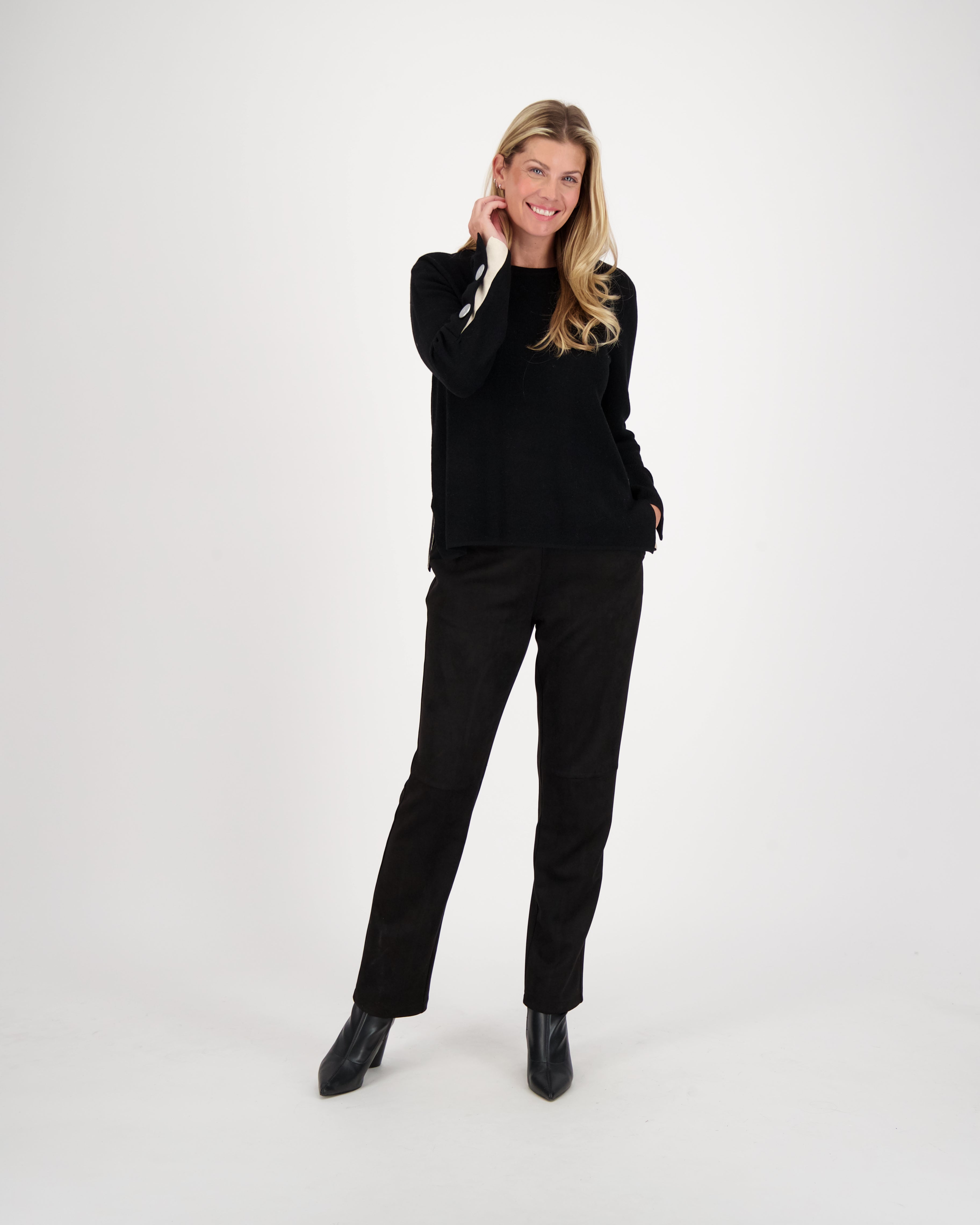 Suede Straight Leg Pant