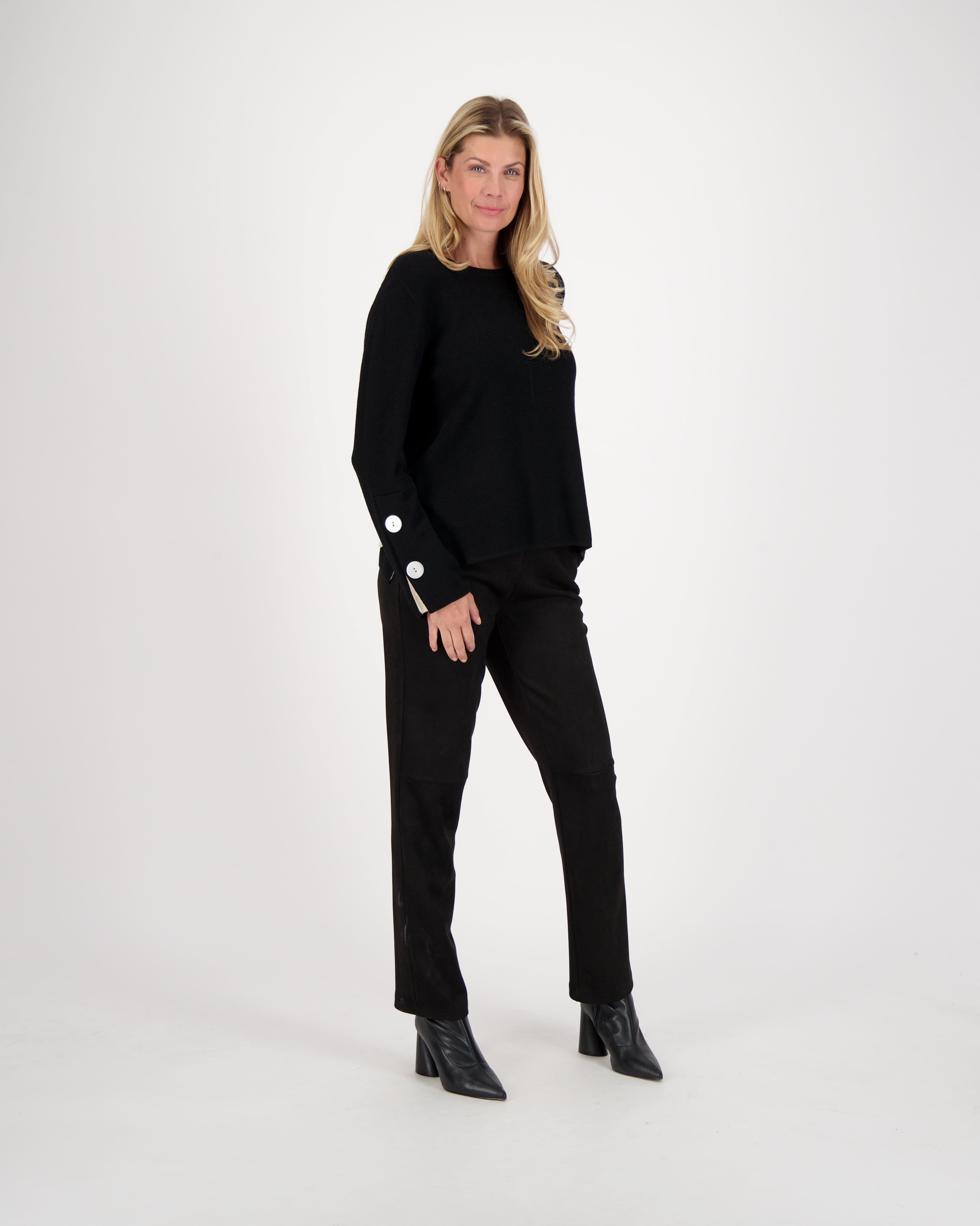 Suede Straight Leg Pant
