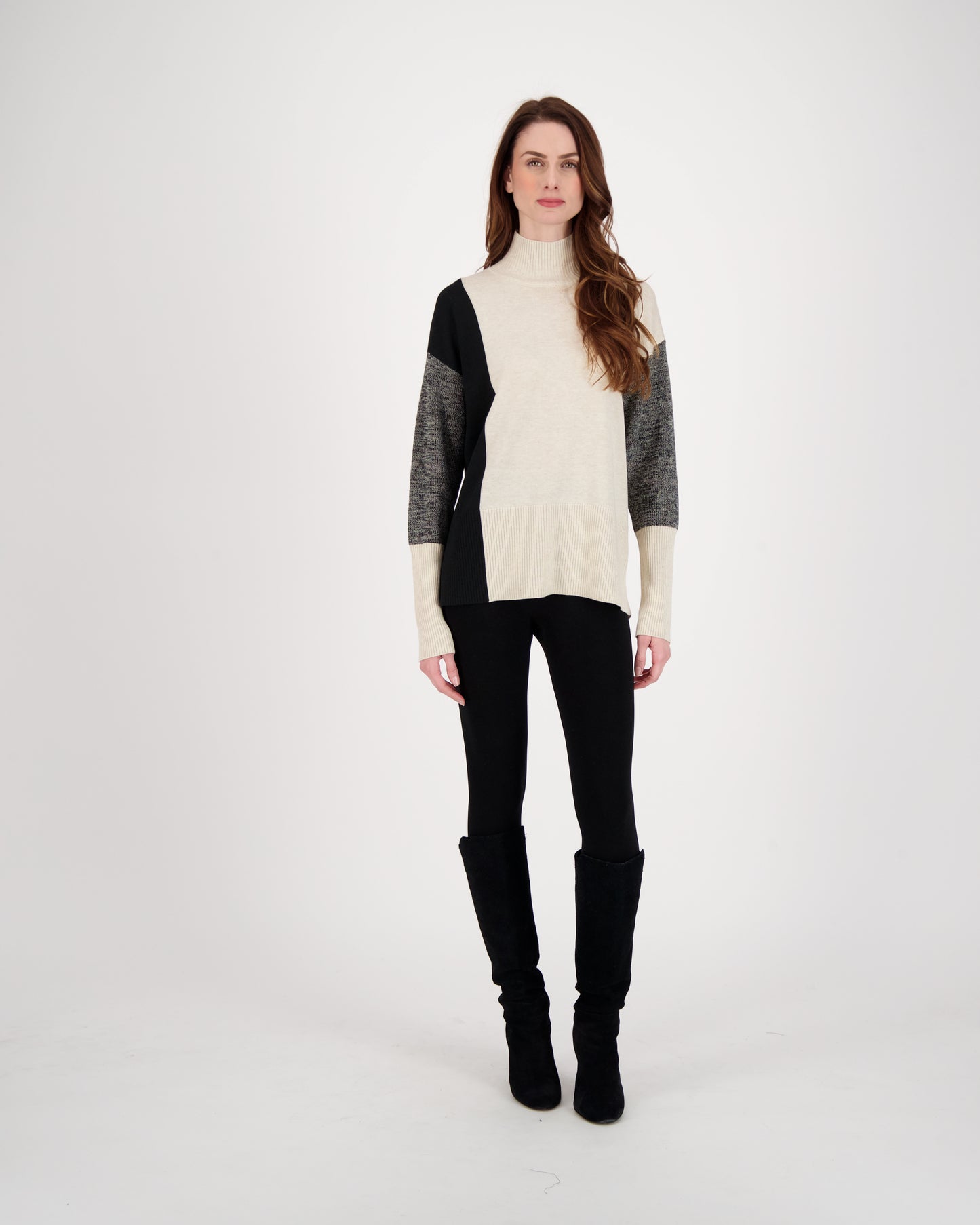 Turtle Neck Side Split Sweater