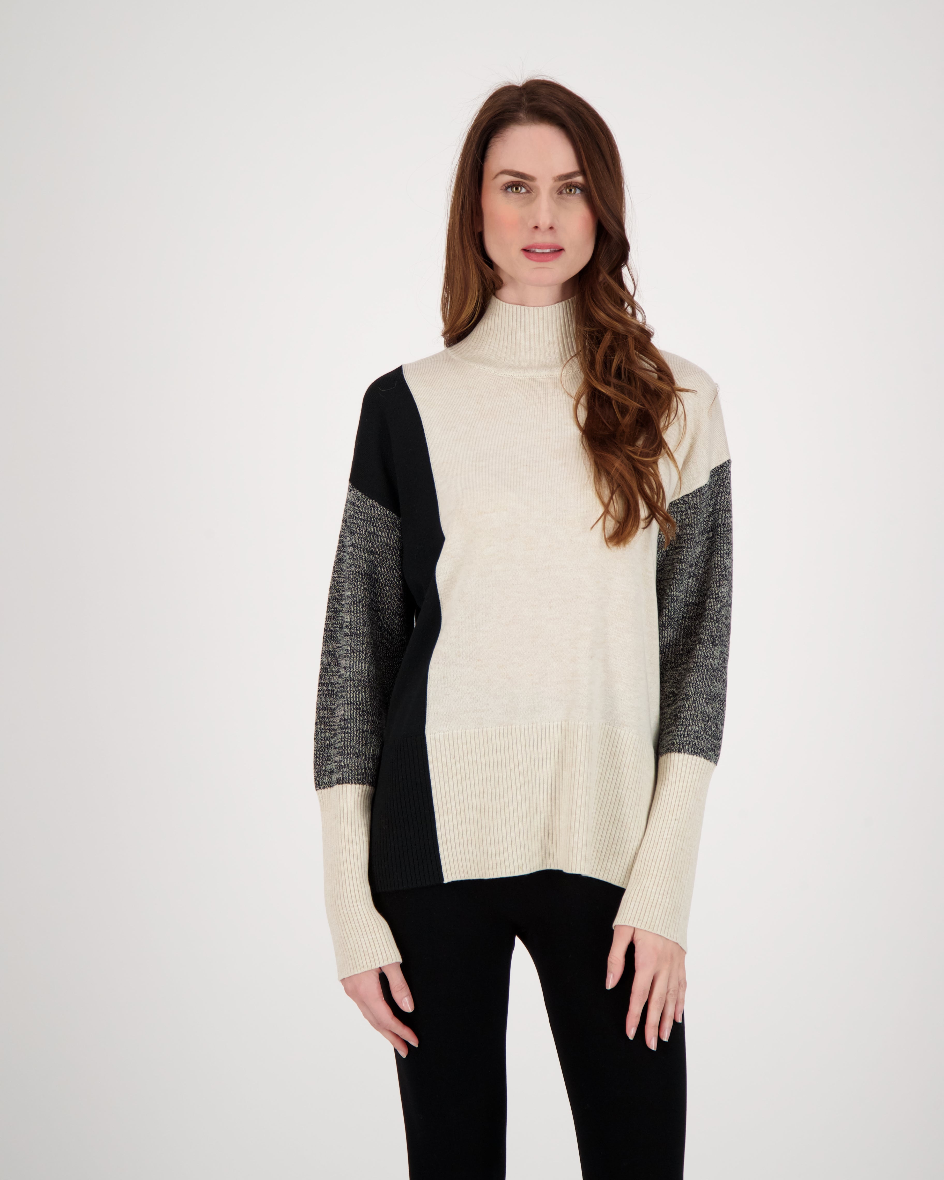 Turtle Neck Side Split Sweater