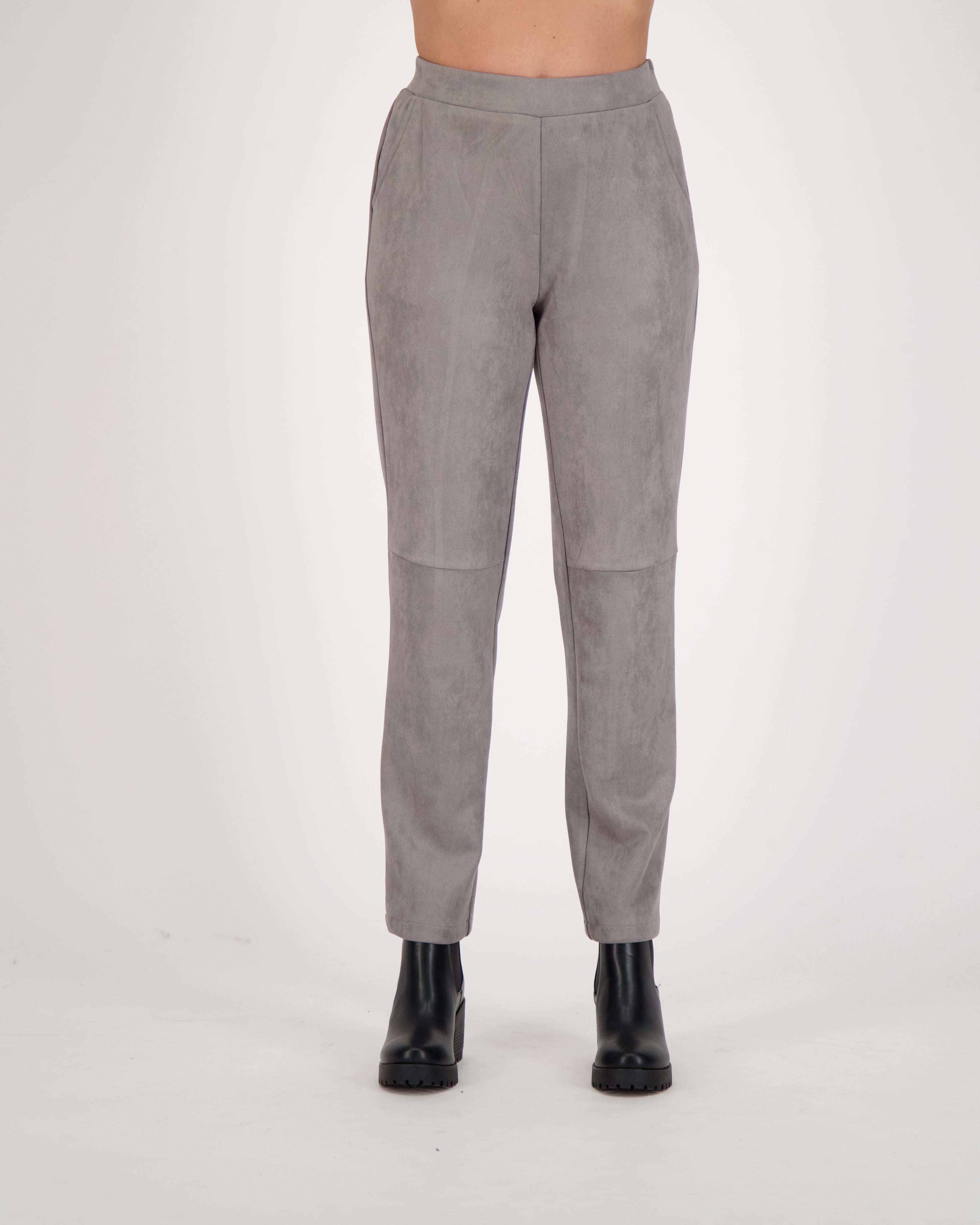 Suede Straight Leg Pant