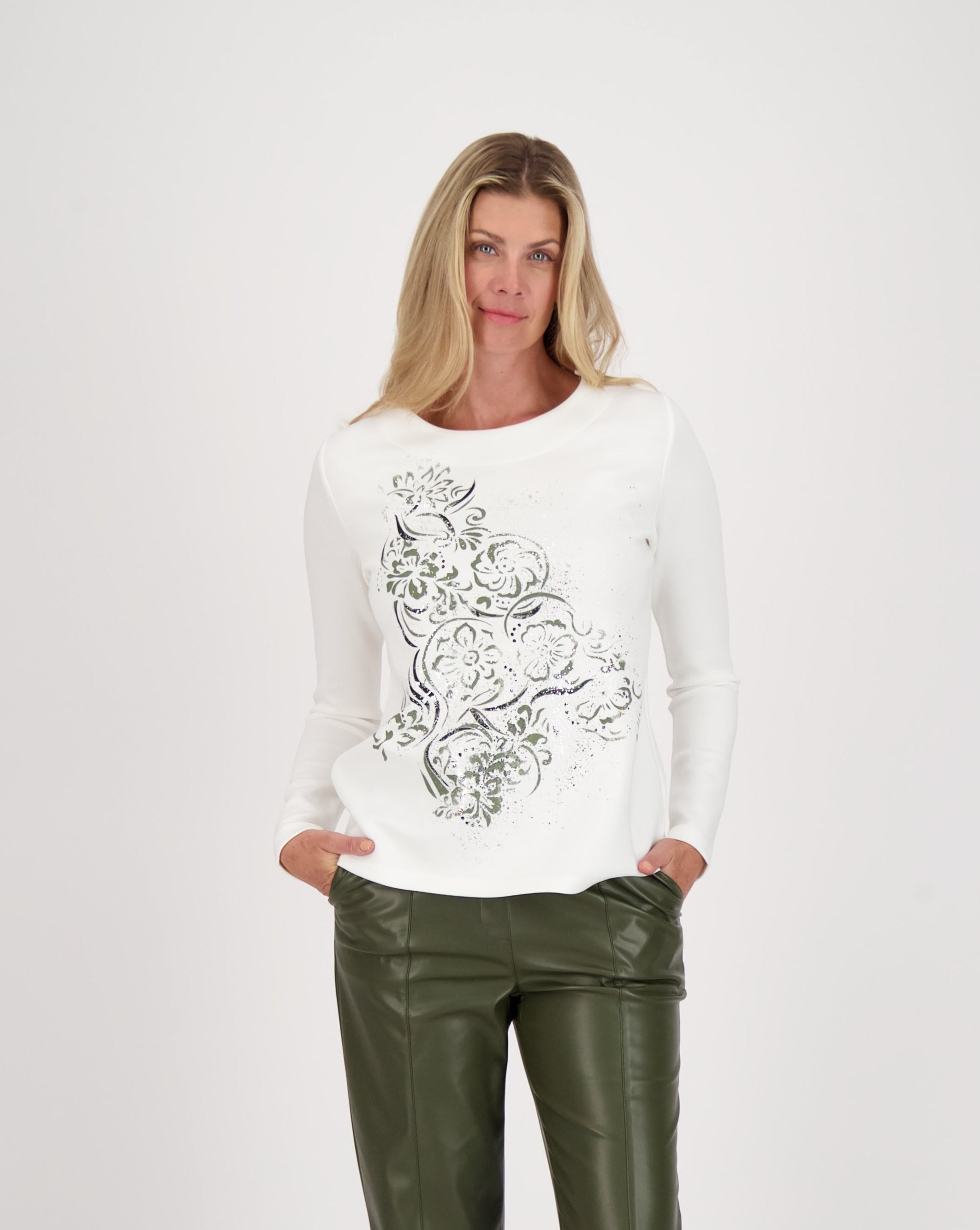Metallic Art Foil Print Top
