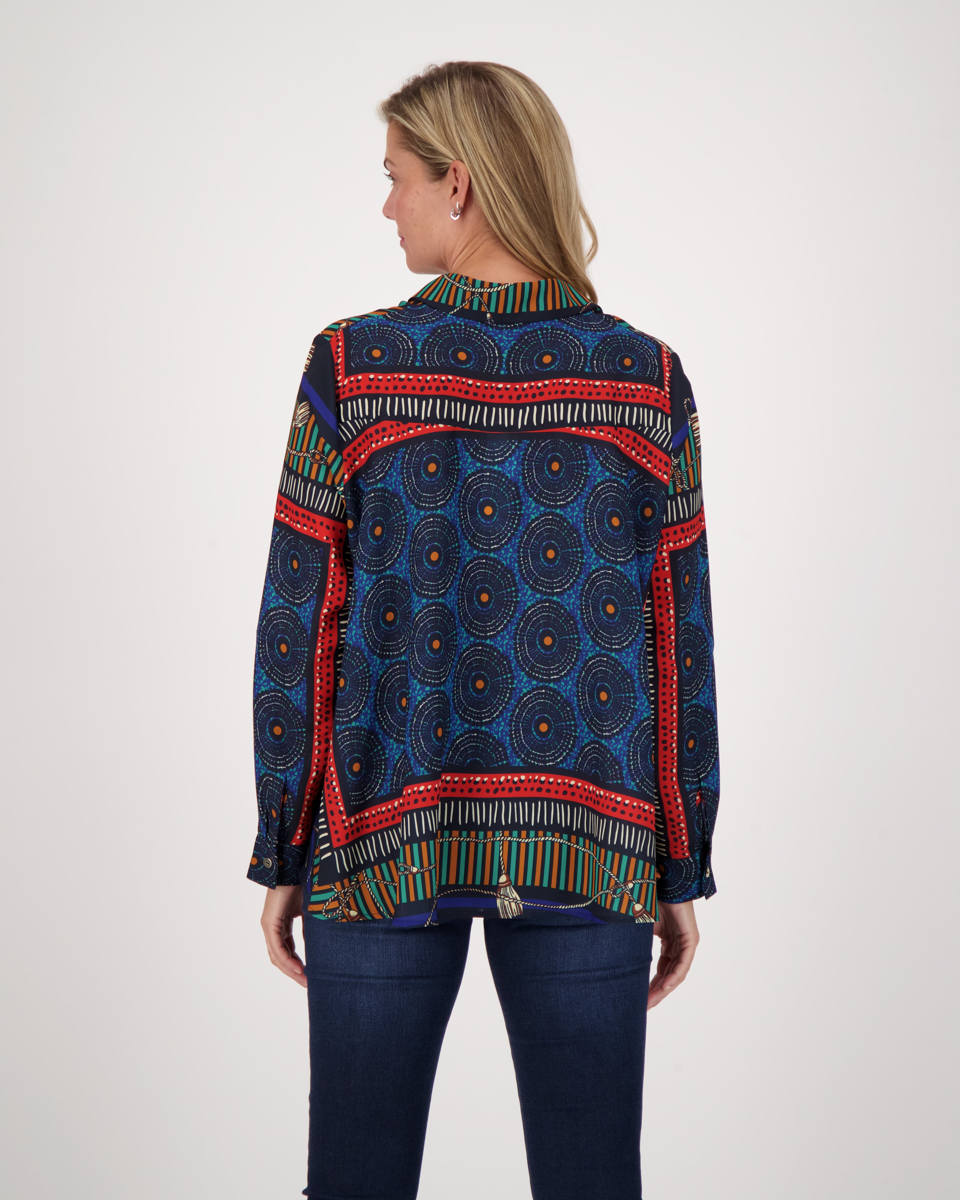 Collared Button-Up Flare Shirt