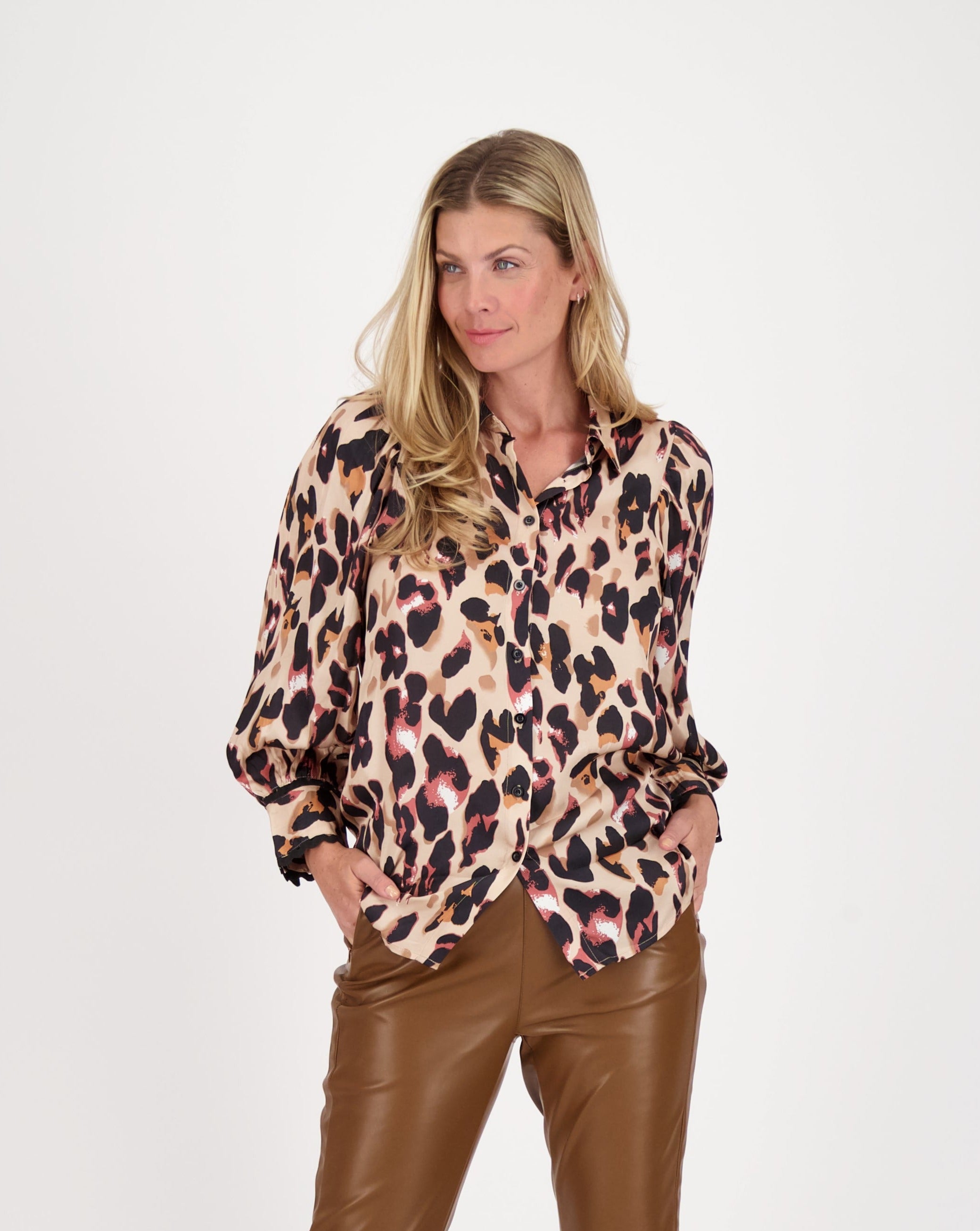 Leopard Print Buttoned Shirt