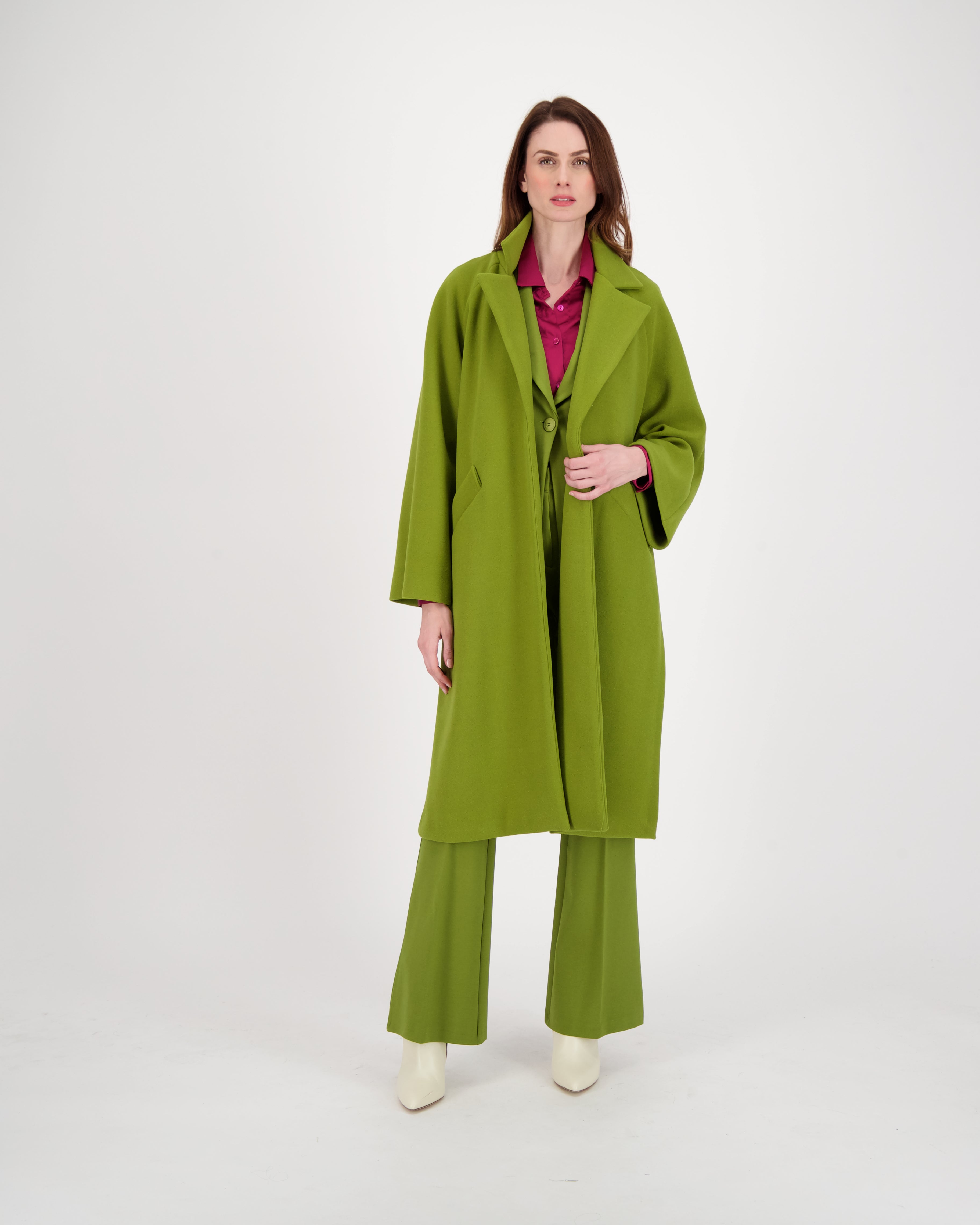 Coat With Notched Lapel Collar
