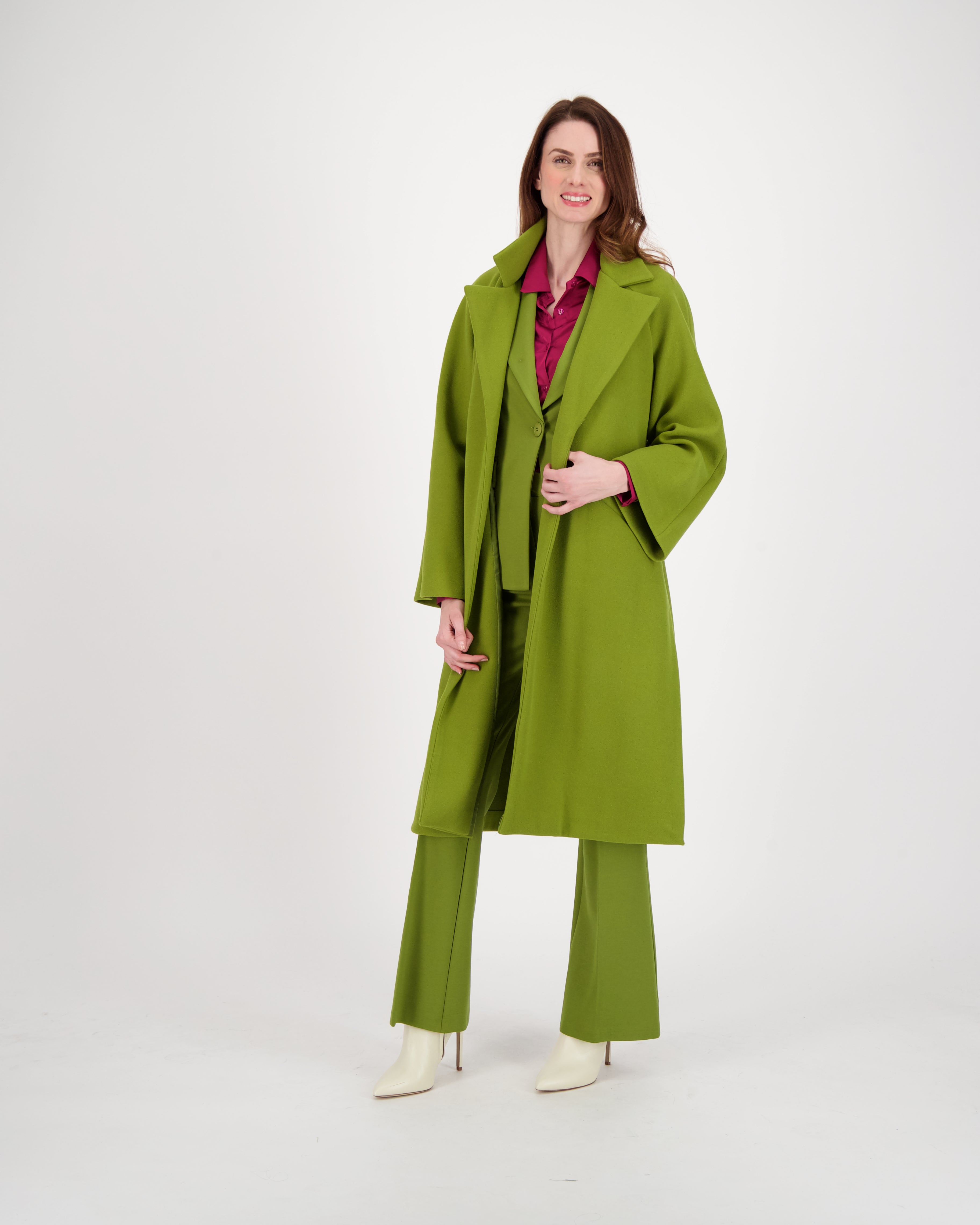 Coat With Notched Lapel Collar
