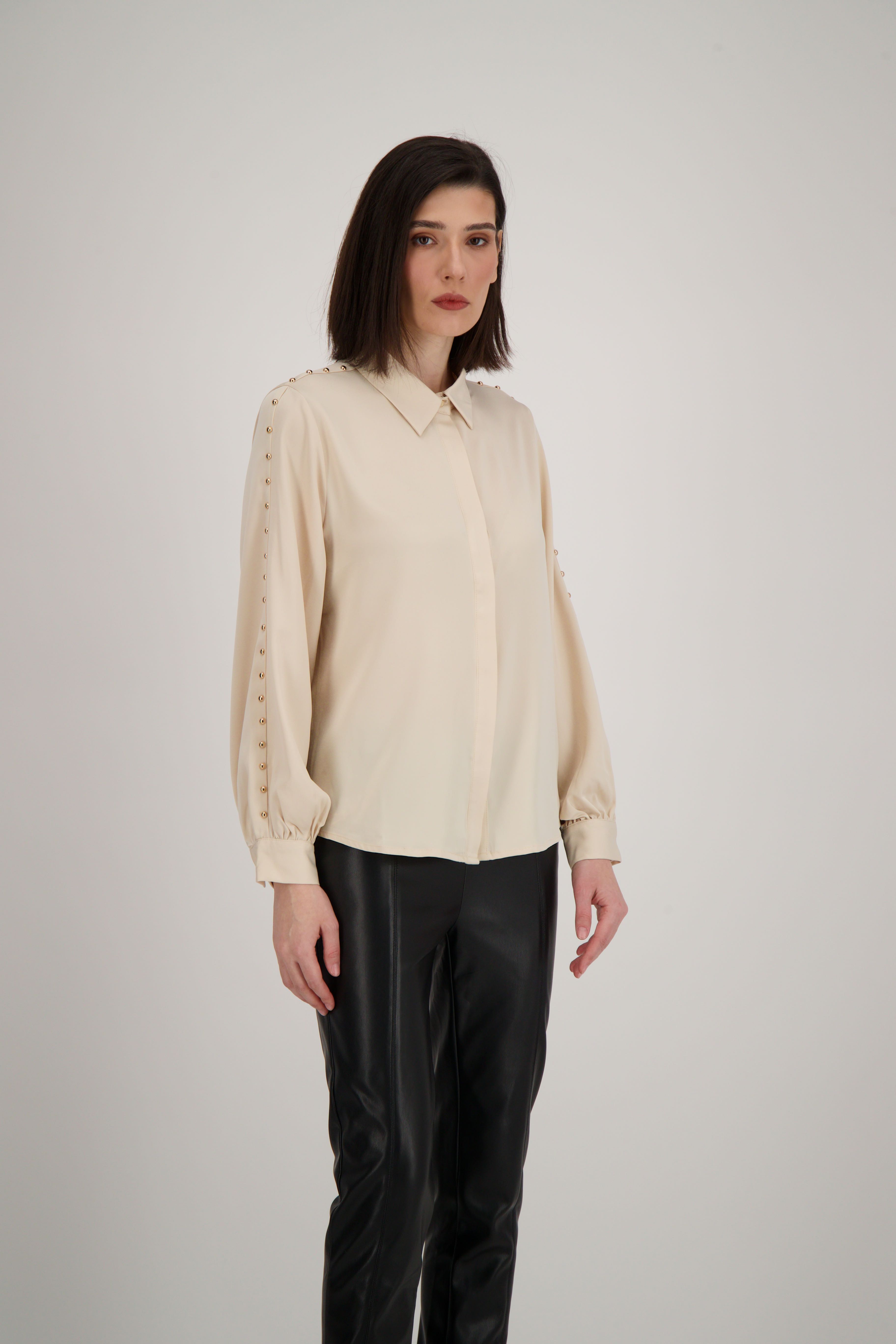 Blouse With Gold Beaded Sleeves