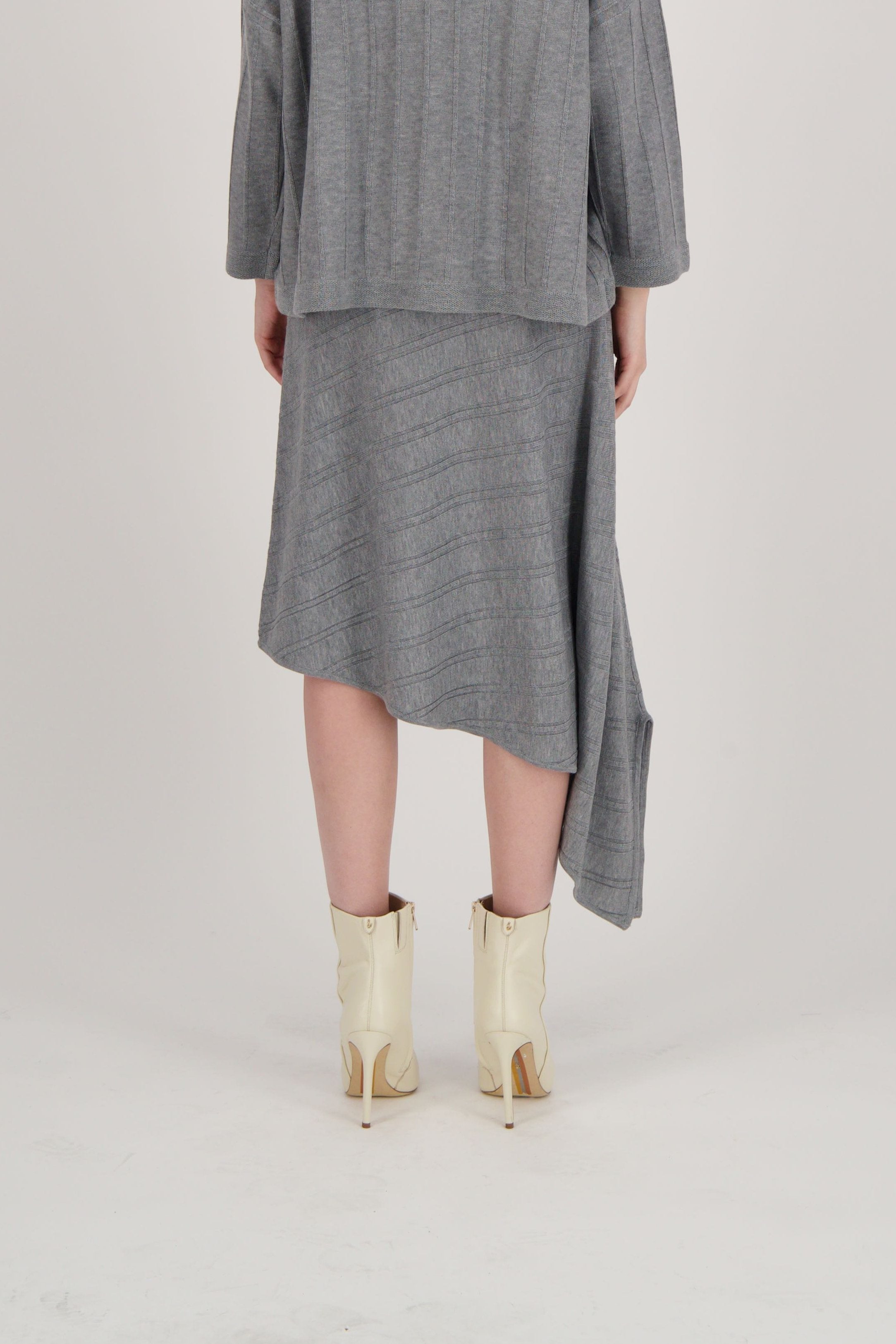 Asymmetrical A-Line Sweater Skirt