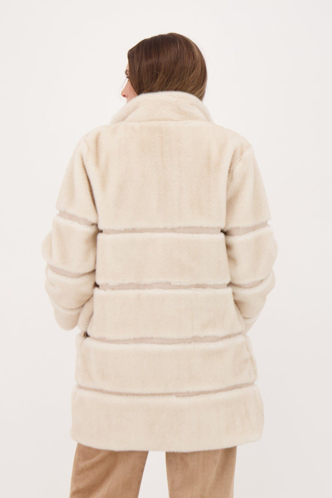 Faux Fur Jacket With PU Inserts
