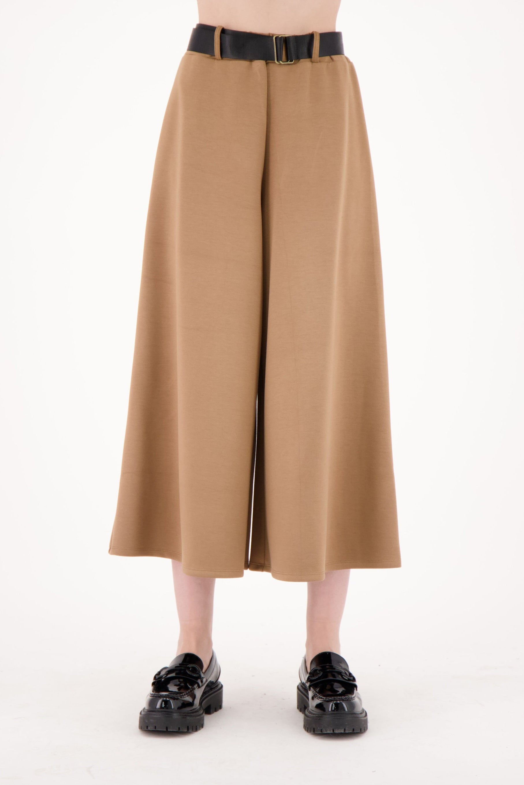 Scuba Belted Crop Wide Leg Pant