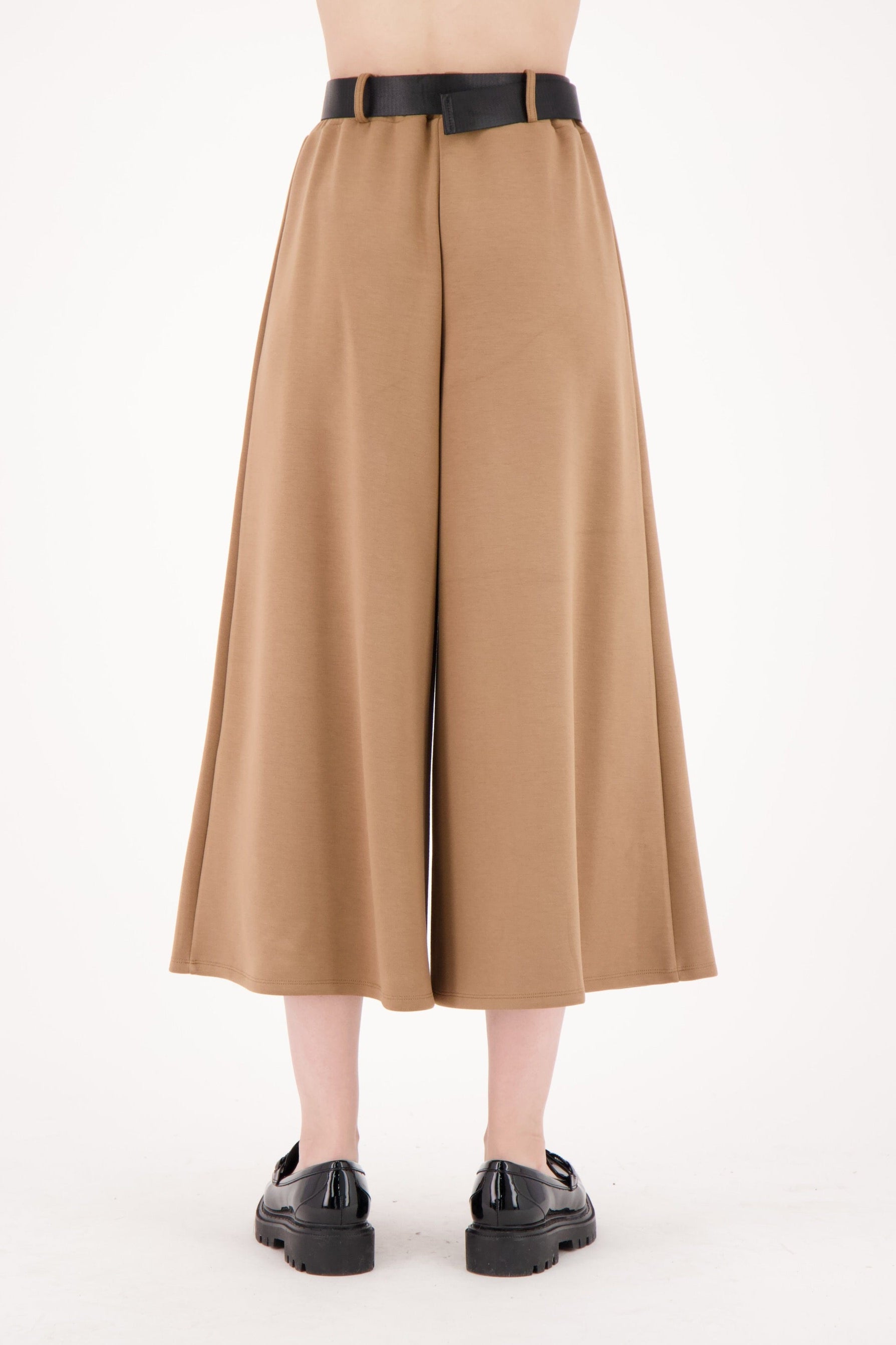 Scuba Belted Crop Wide Leg Pant
