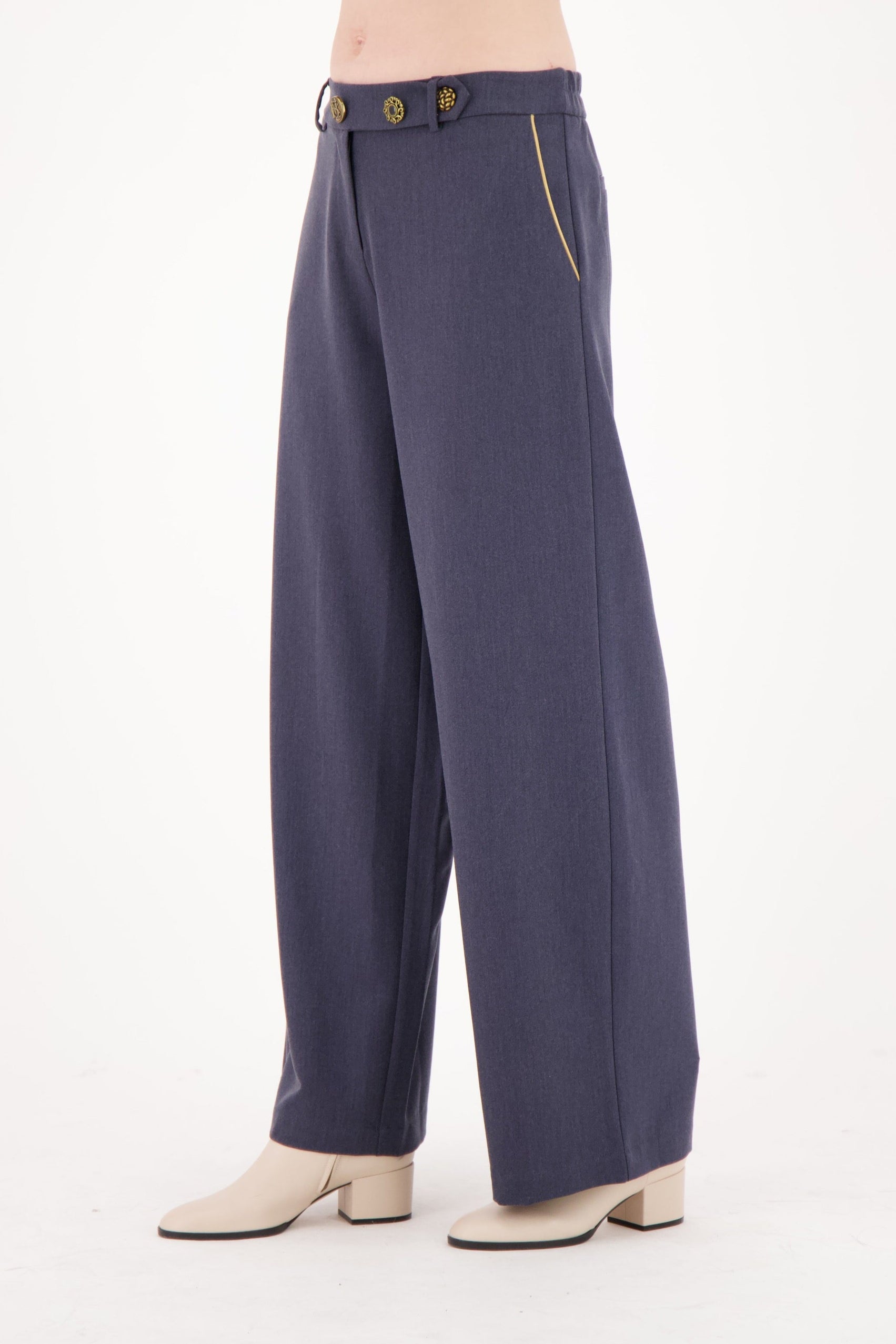 Straight Leg Pant With Vintage Buttons