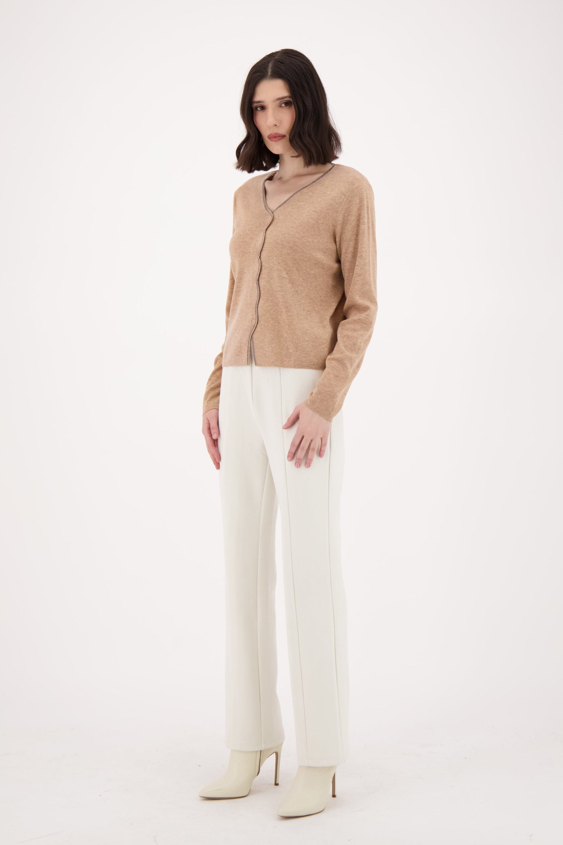 Faux Suede Straight Leg Pant