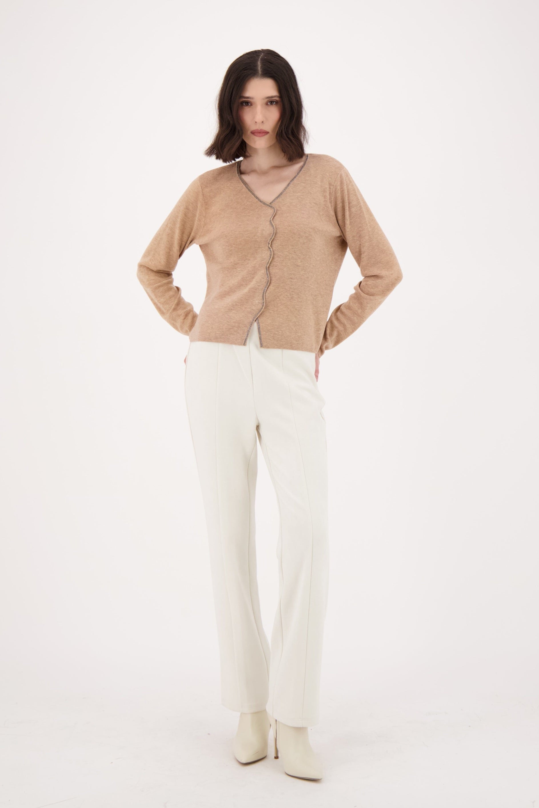 Faux Suede Straight Leg Pant