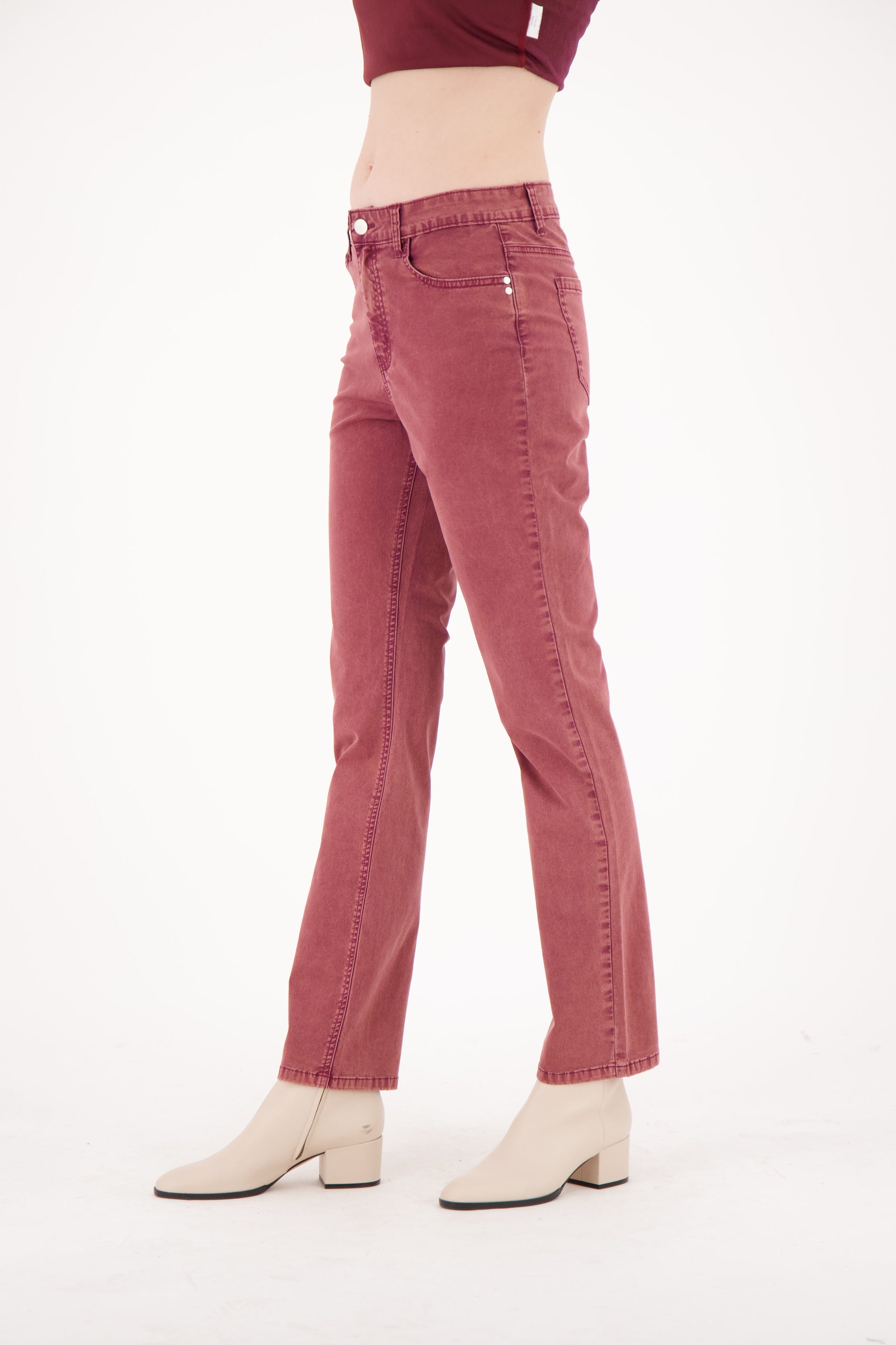 Brushed Denim Straight Leg Pant