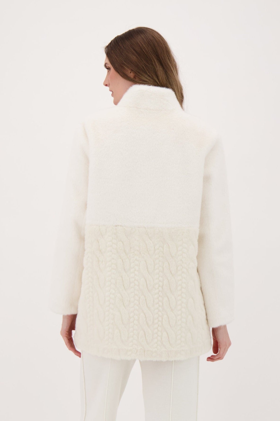 Cable Faux Fur Jacket