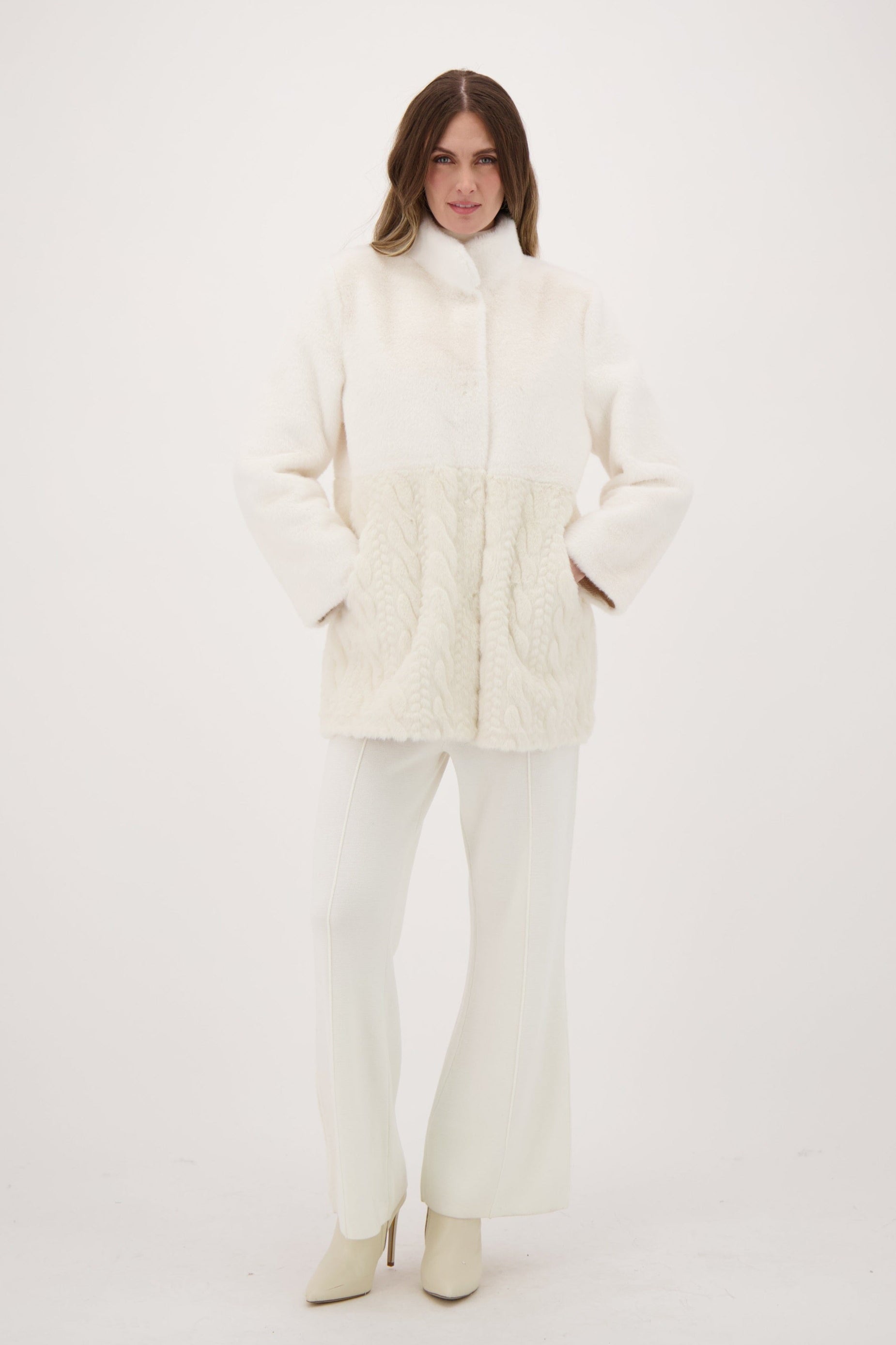 Cable Faux Fur Jacket