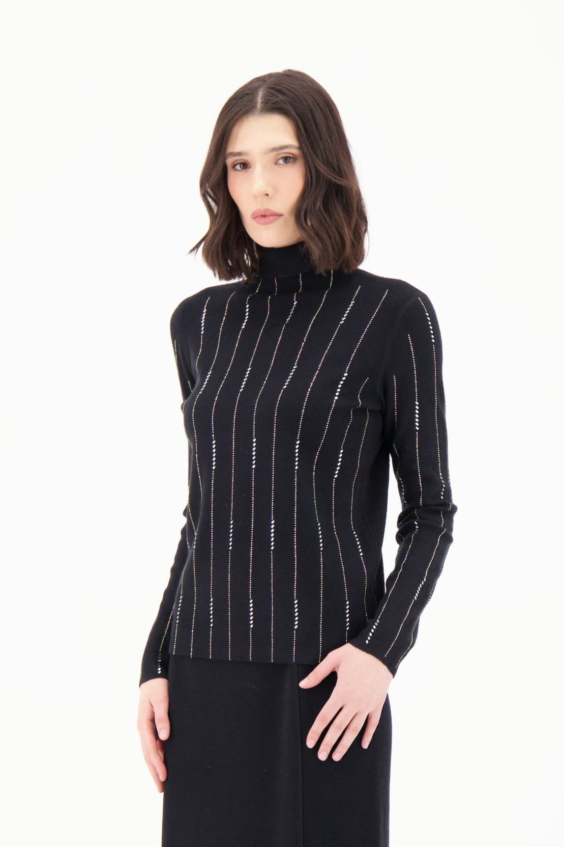 Rhinestone Stripe Sweater