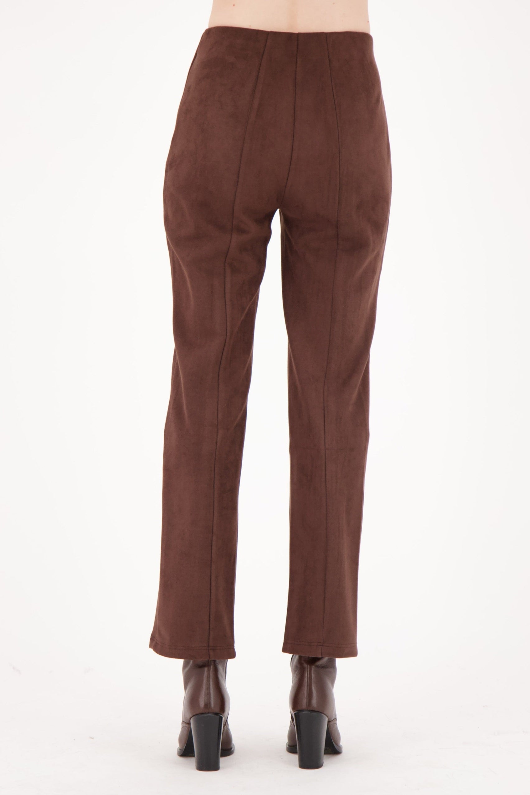 Faux Suede Straight Leg Pant
