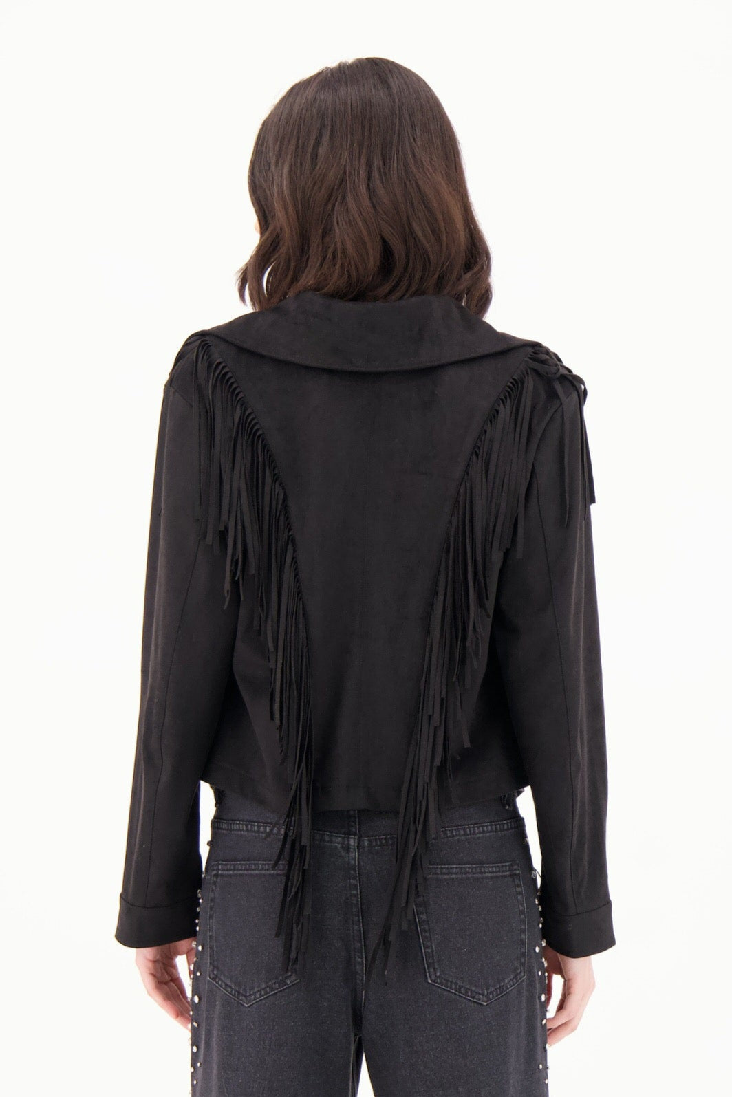 Western Tassle Faux Suede Jacket