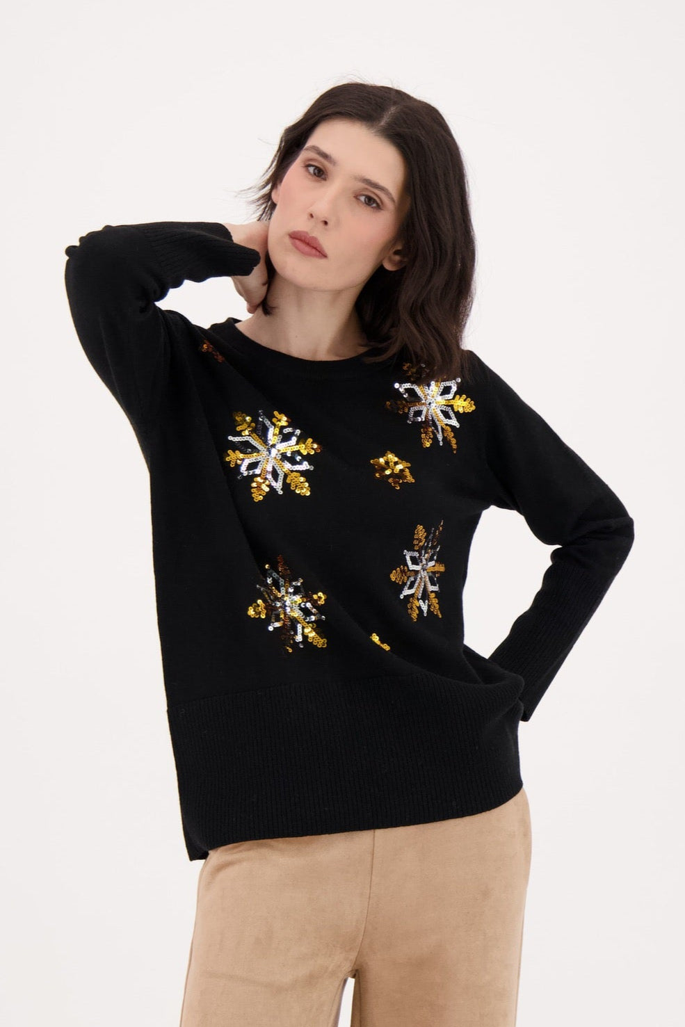 Snowflake Sequin Sweater