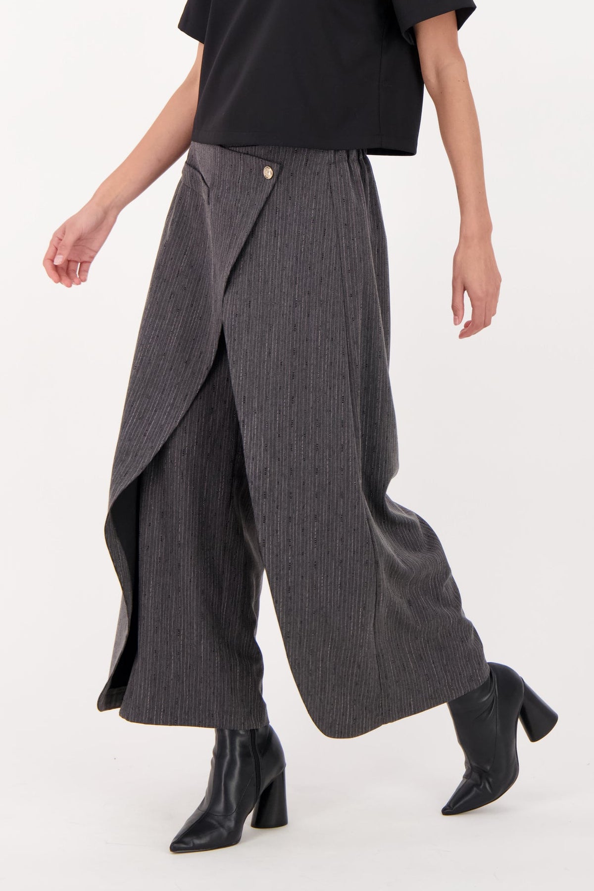Beaded Hot Fix Pinstripe Overlay Pant