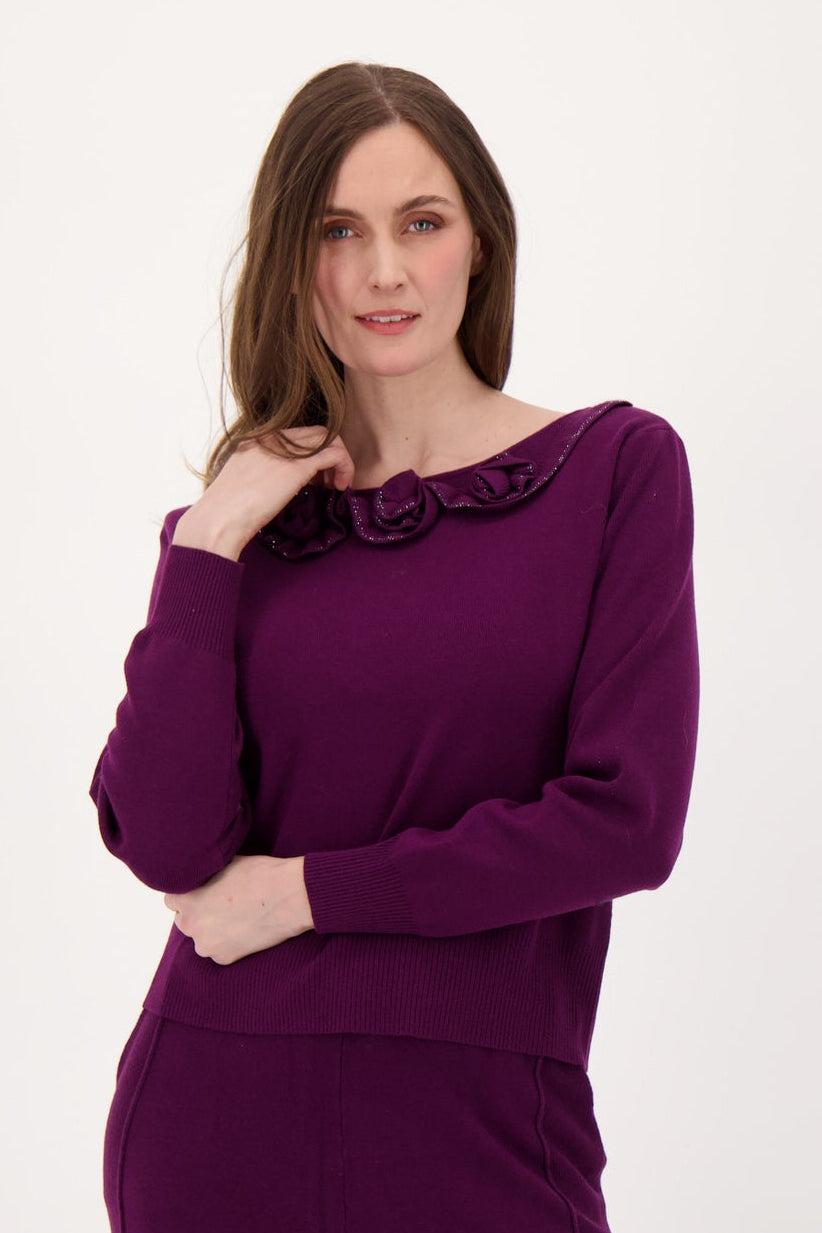 Rosette Collar Sweater