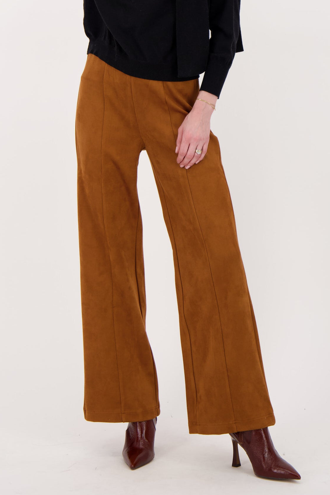 Wide Leg Vegan Suede Pant