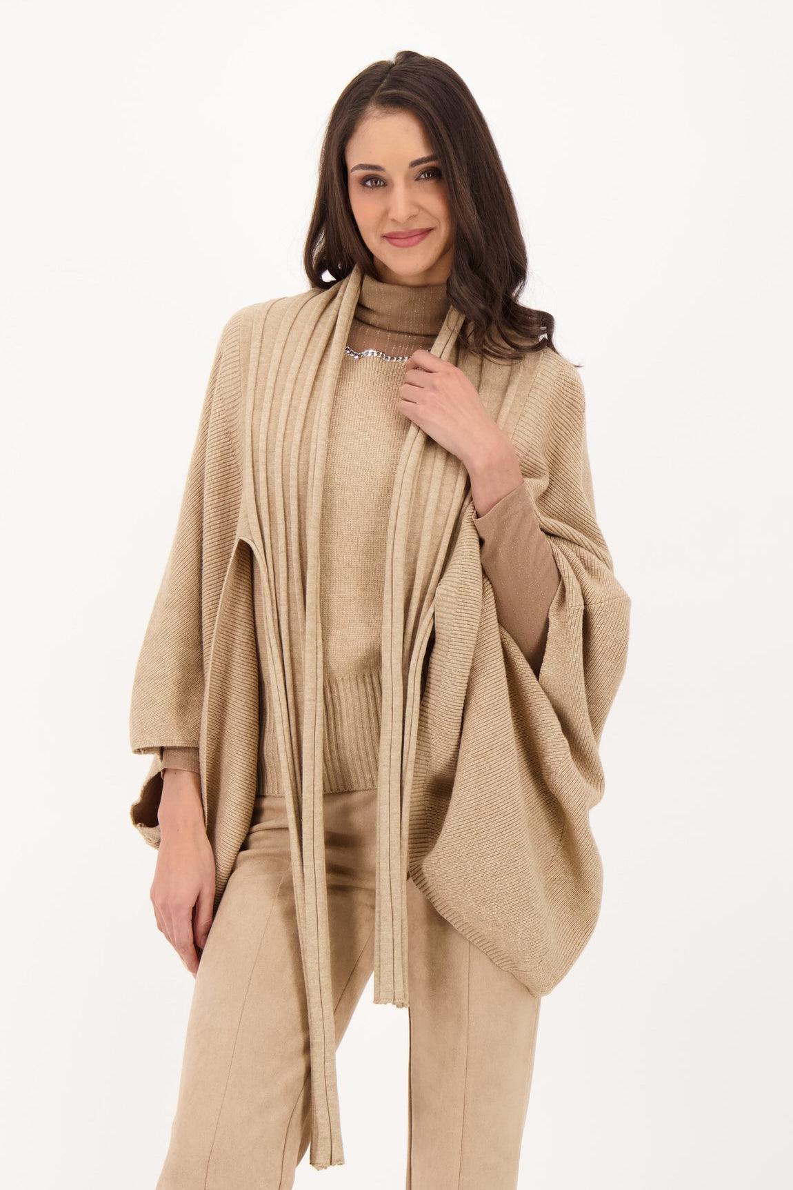 Poncho Necktie Sweater
