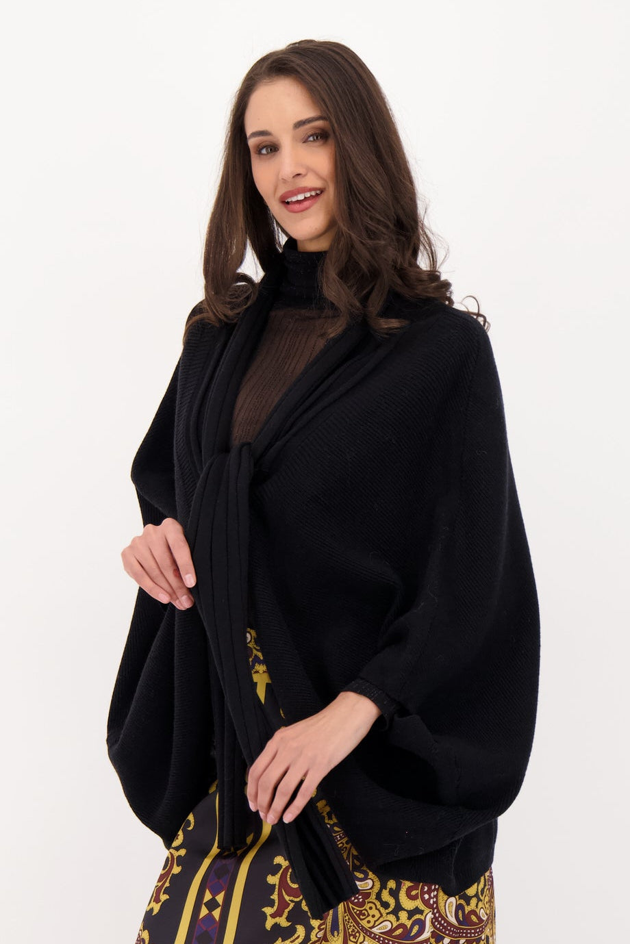 Poncho Necktie Sweater