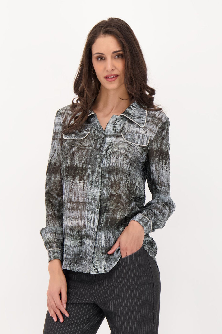 Piping Detail Blouse