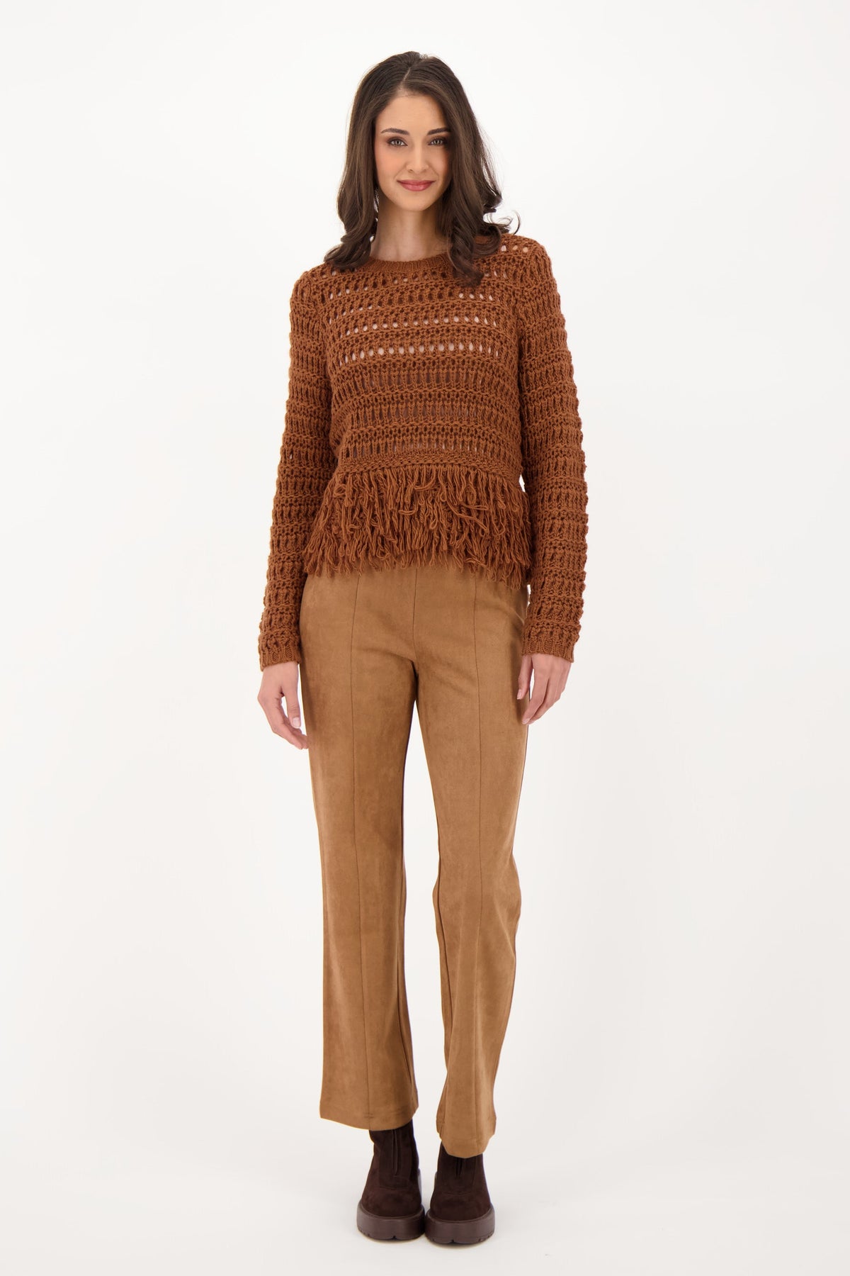 Straight Leg Vegan Suede Pants