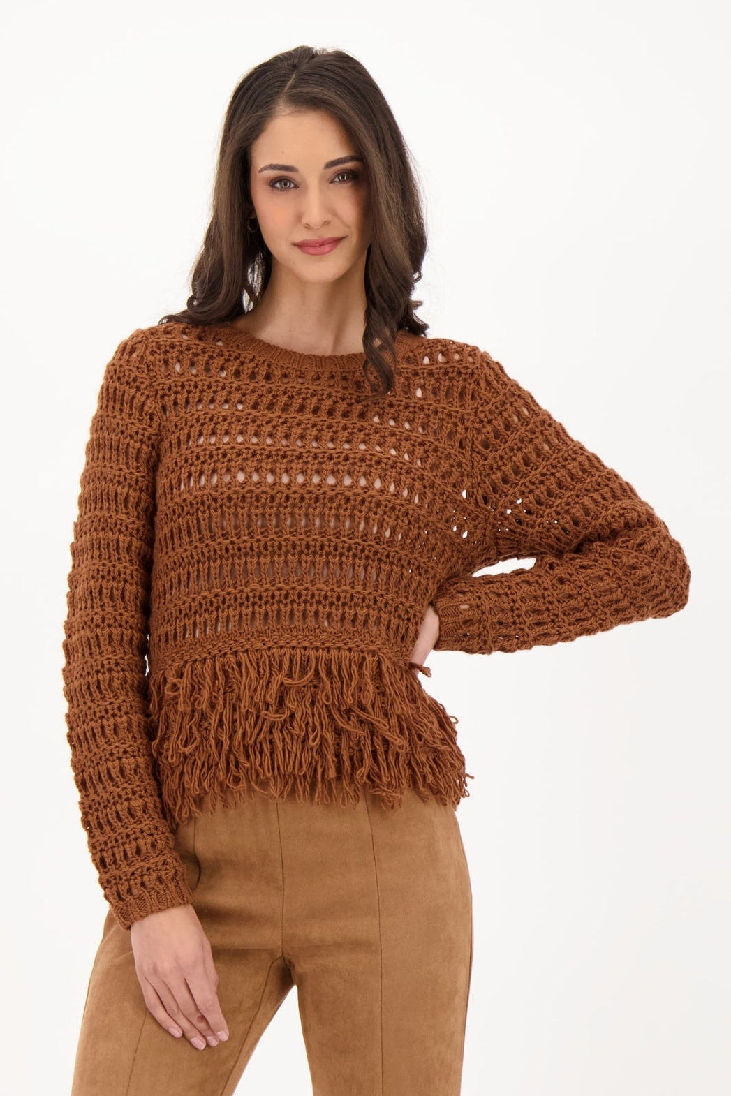 Fringe Hem Sweater Top